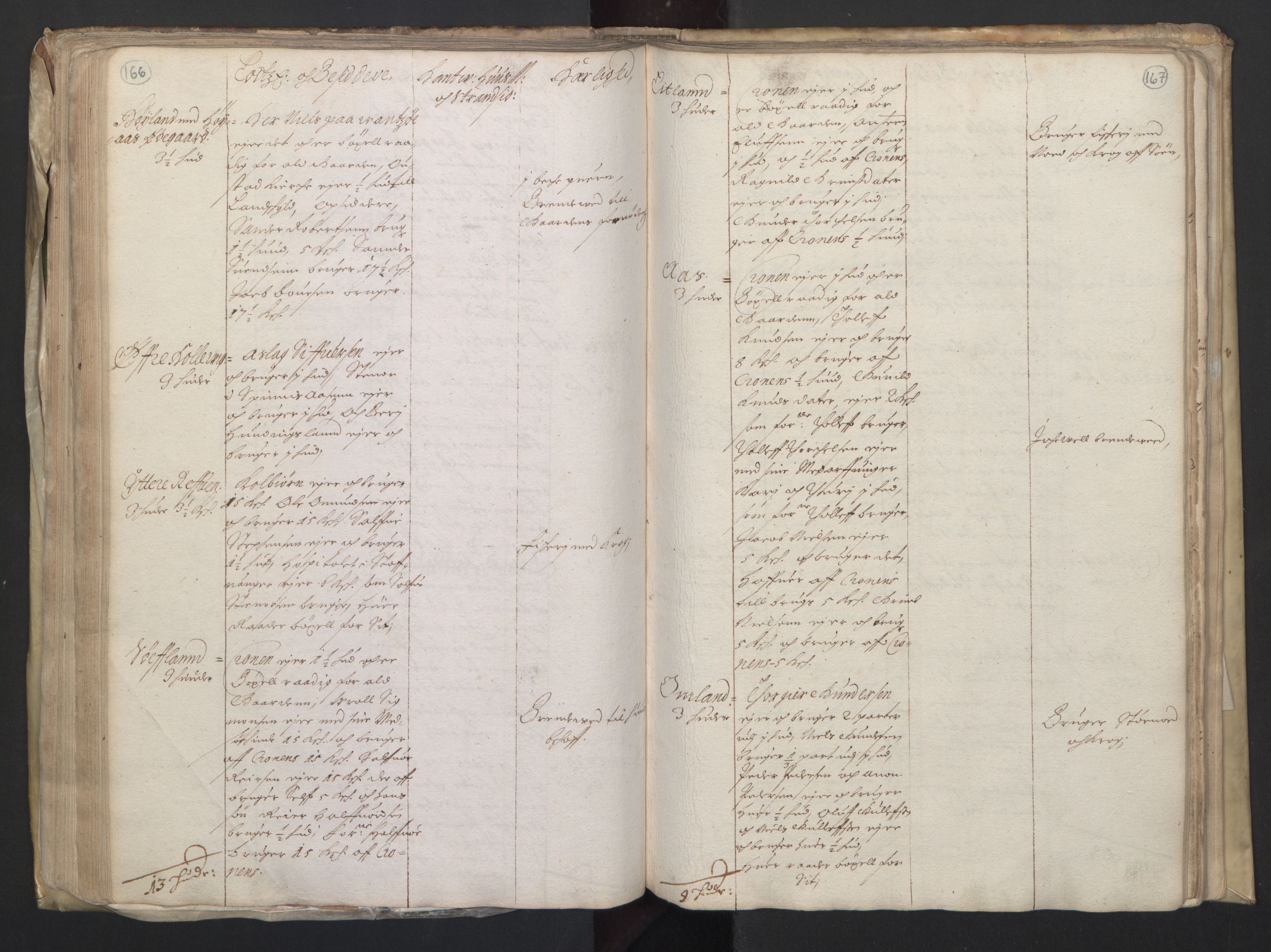 Rentekammeret inntil 1814, Realistisk ordnet avdeling, AV/RA-EA-4070/L/L0020/0004: Agder lagdømme: / Alminnelig jordebok. Lista len, 1661, s. 166-167
