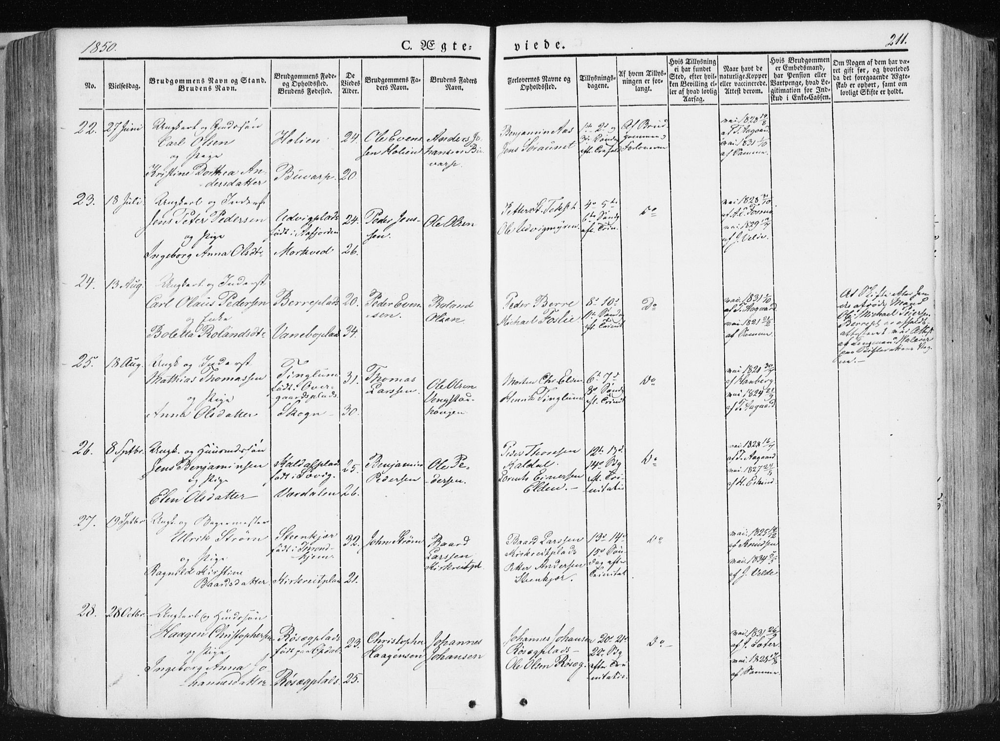 Ministerialprotokoller, klokkerbøker og fødselsregistre - Nord-Trøndelag, SAT/A-1458/741/L0393: Ministerialbok nr. 741A07, 1849-1863, s. 211