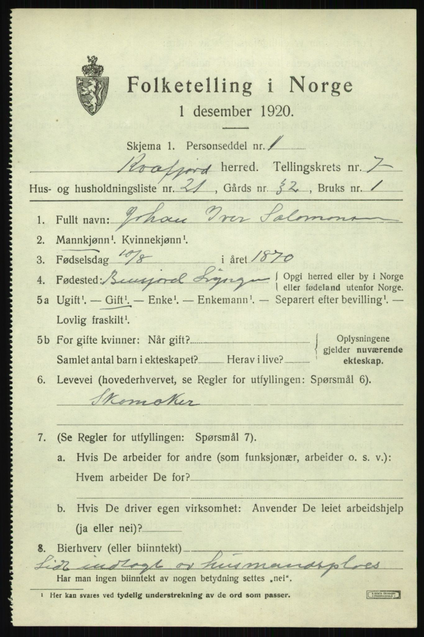 SATØ, Folketelling 1920 for 1911 Kvæfjord herred, 1920, s. 3691