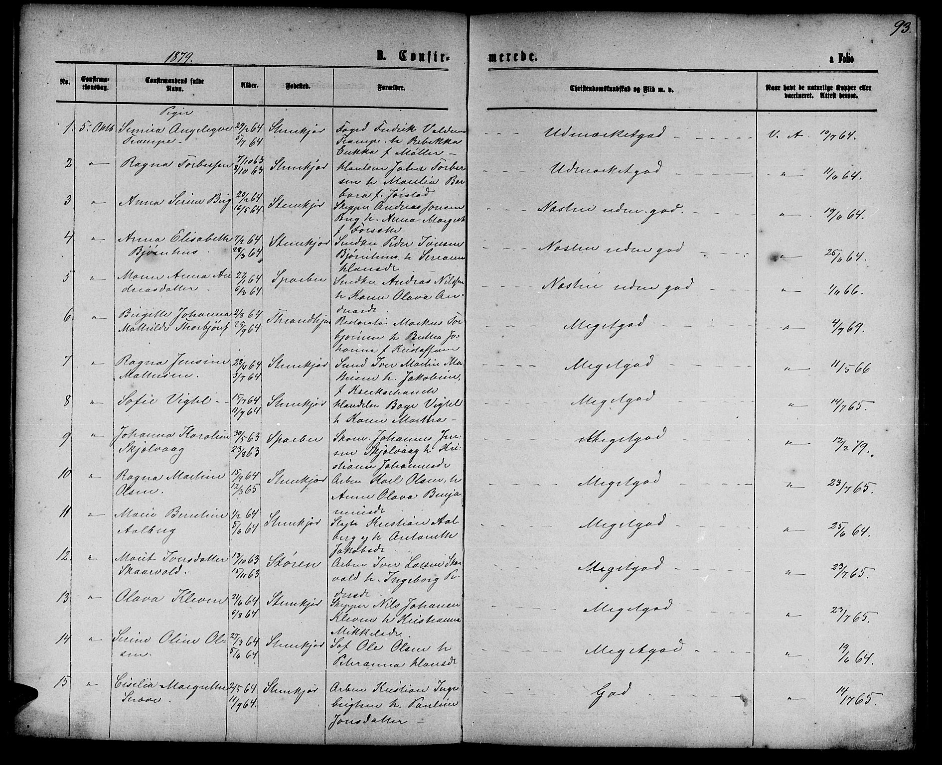 Ministerialprotokoller, klokkerbøker og fødselsregistre - Nord-Trøndelag, SAT/A-1458/739/L0373: Klokkerbok nr. 739C01, 1865-1882, s. 93
