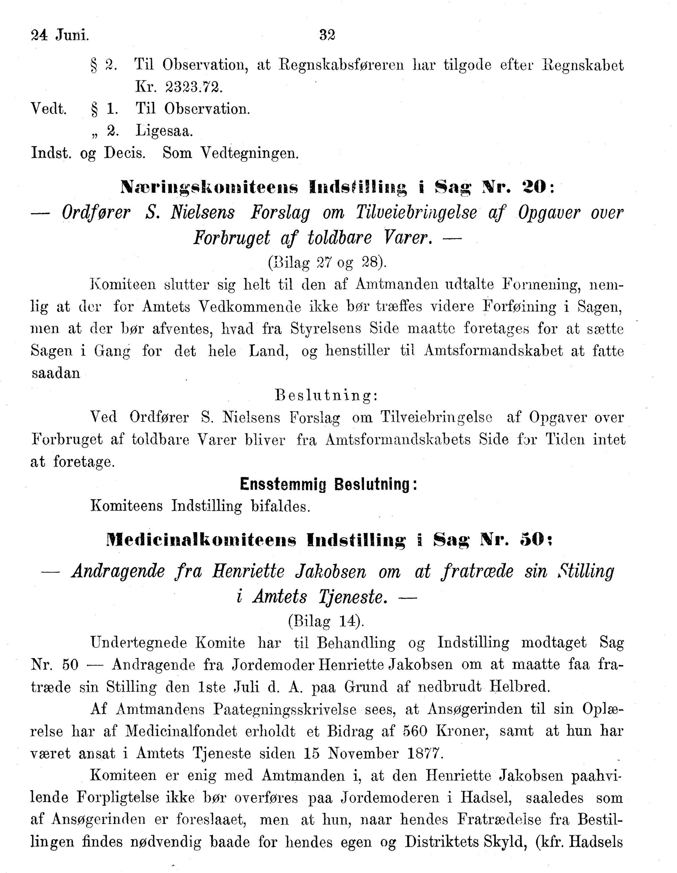 Nordland Fylkeskommune. Fylkestinget, AIN/NFK-17/176/A/Ac/L0014: Fylkestingsforhandlinger 1881-1885, 1881-1885