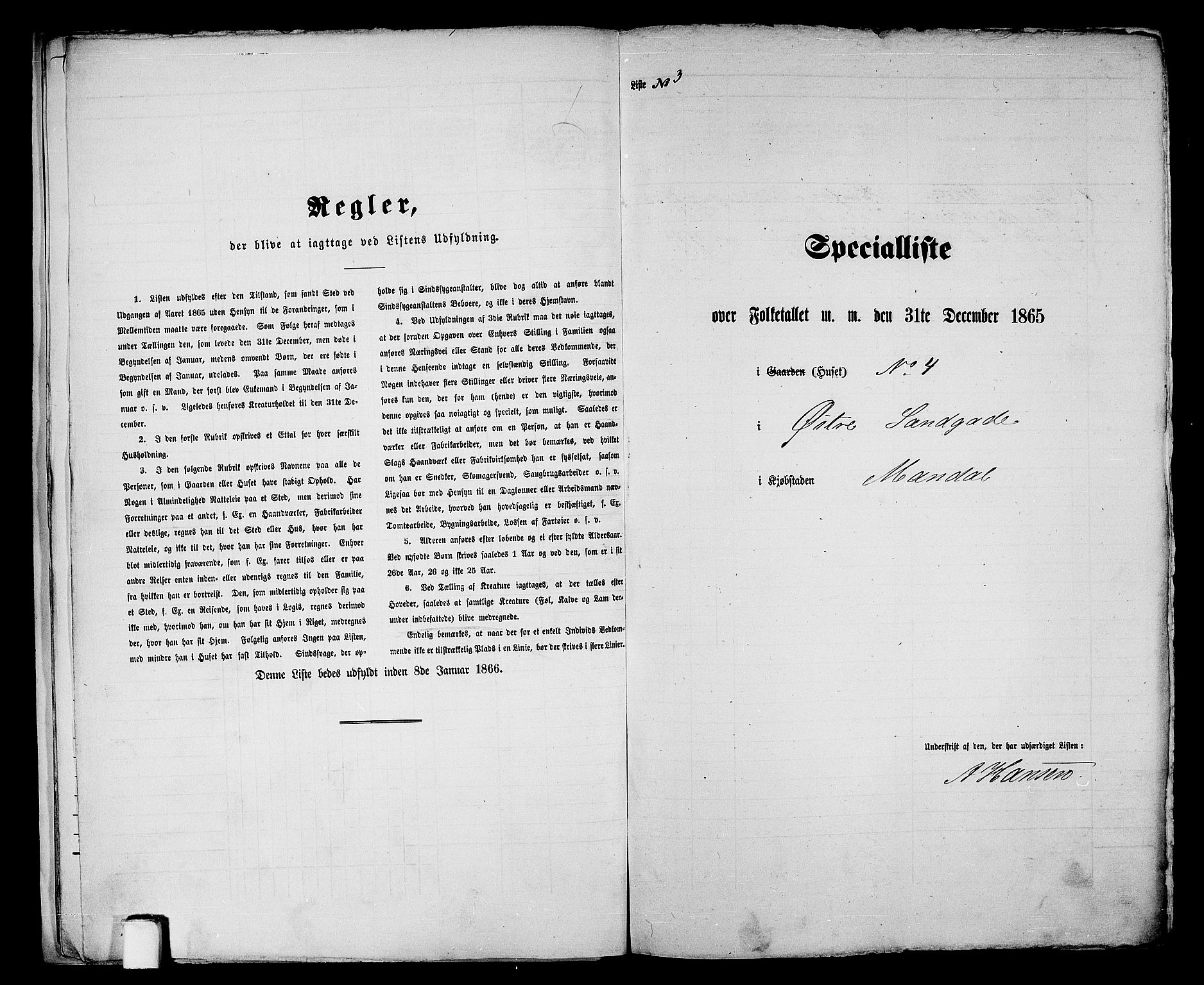 RA, Folketelling 1865 for 1002B Mandal prestegjeld, Mandal ladested, 1865, s. 14
