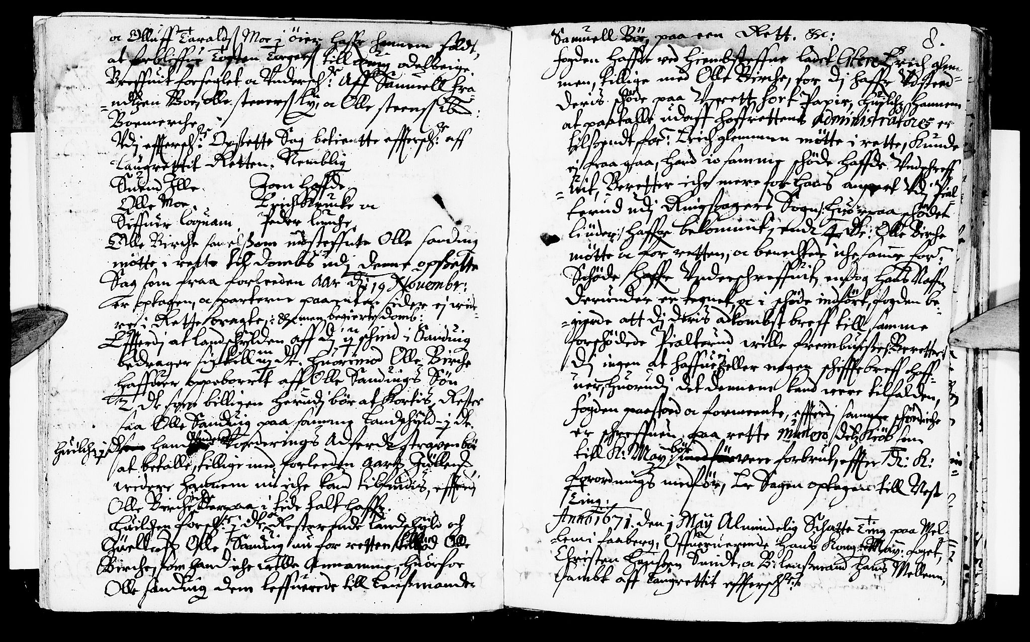 Sorenskriverier i Gudbrandsdalen, SAH/TING-036/G/Gb/Gbb/L0008: Tingbok - Sør-Gudbrandsdal, 1671, s. 7b-8a