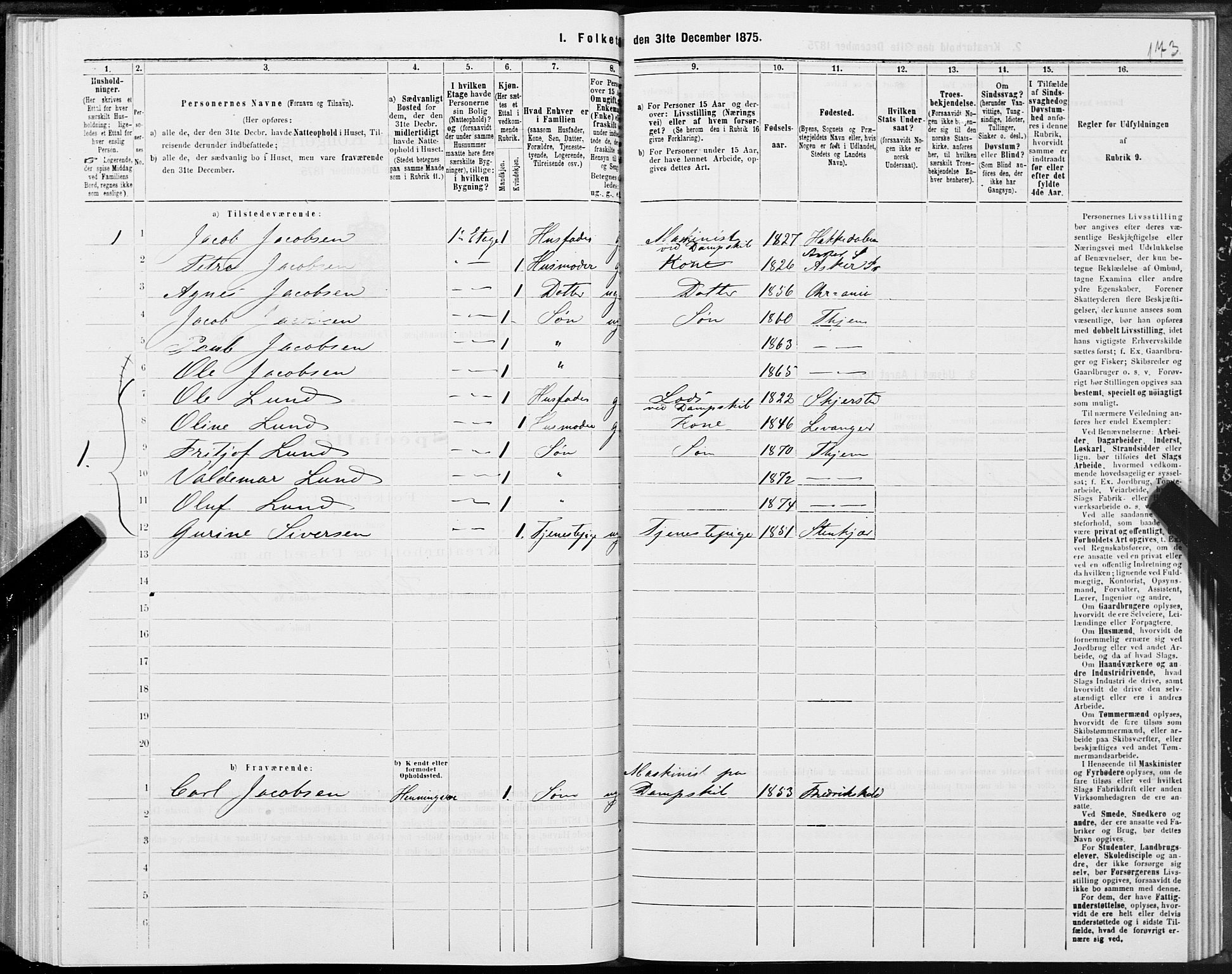 SAT, Folketelling 1875 for 1601 Trondheim kjøpstad, 1875, s. 11173