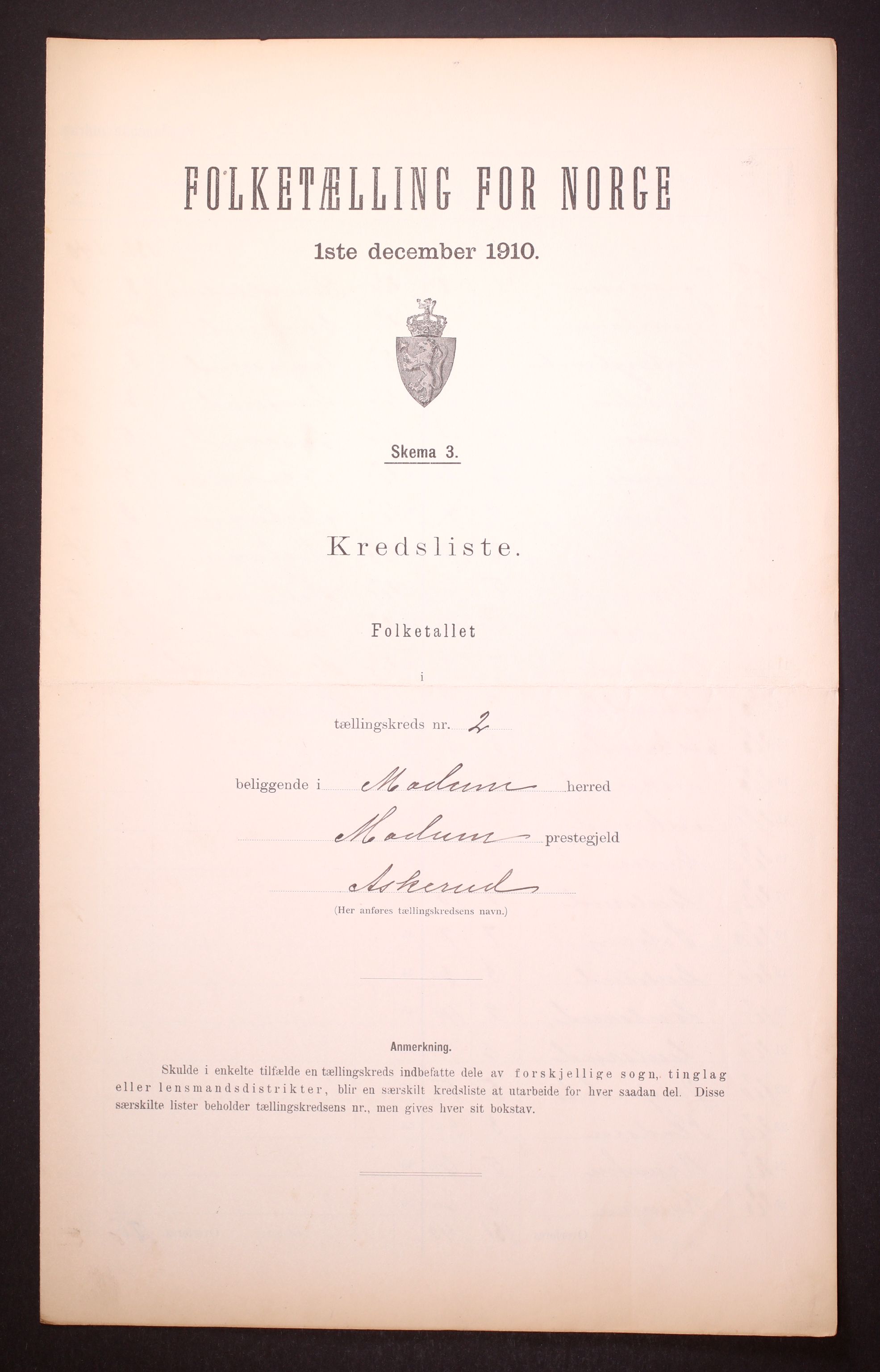 RA, Folketelling 1910 for 0623 Modum herred, 1910, s. 8