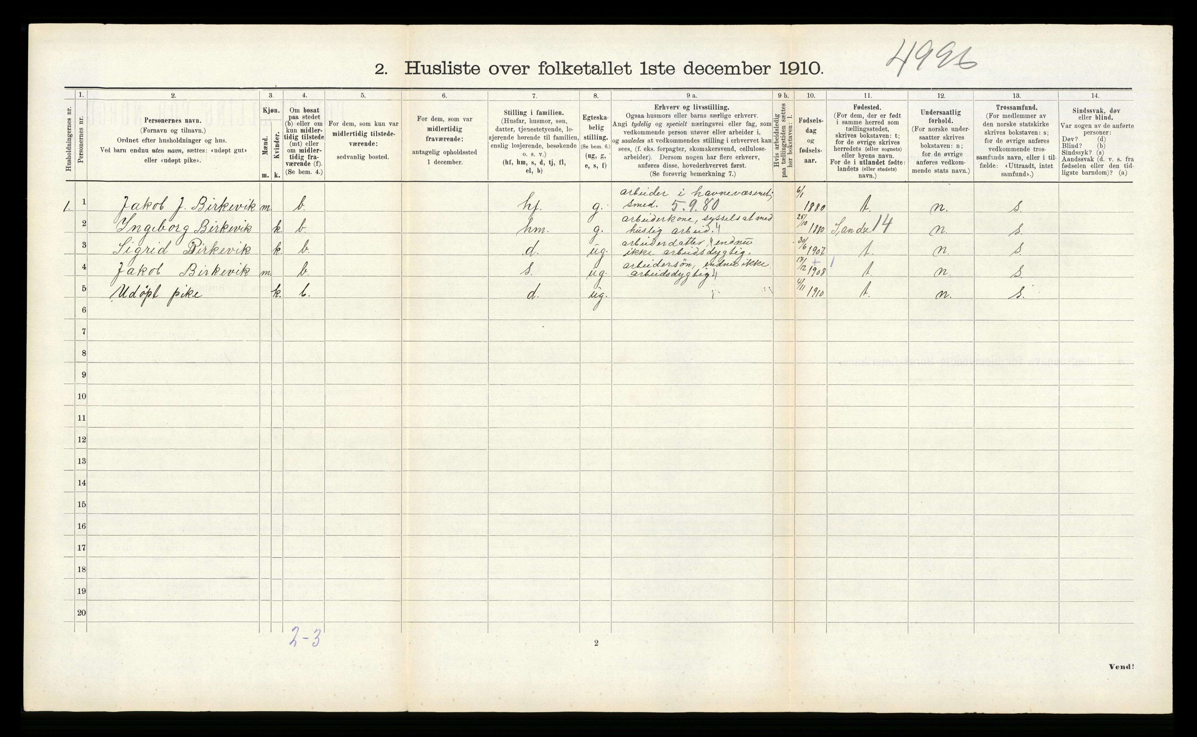 RA, Folketelling 1910 for 1519 Volda herred, 1910, s. 143