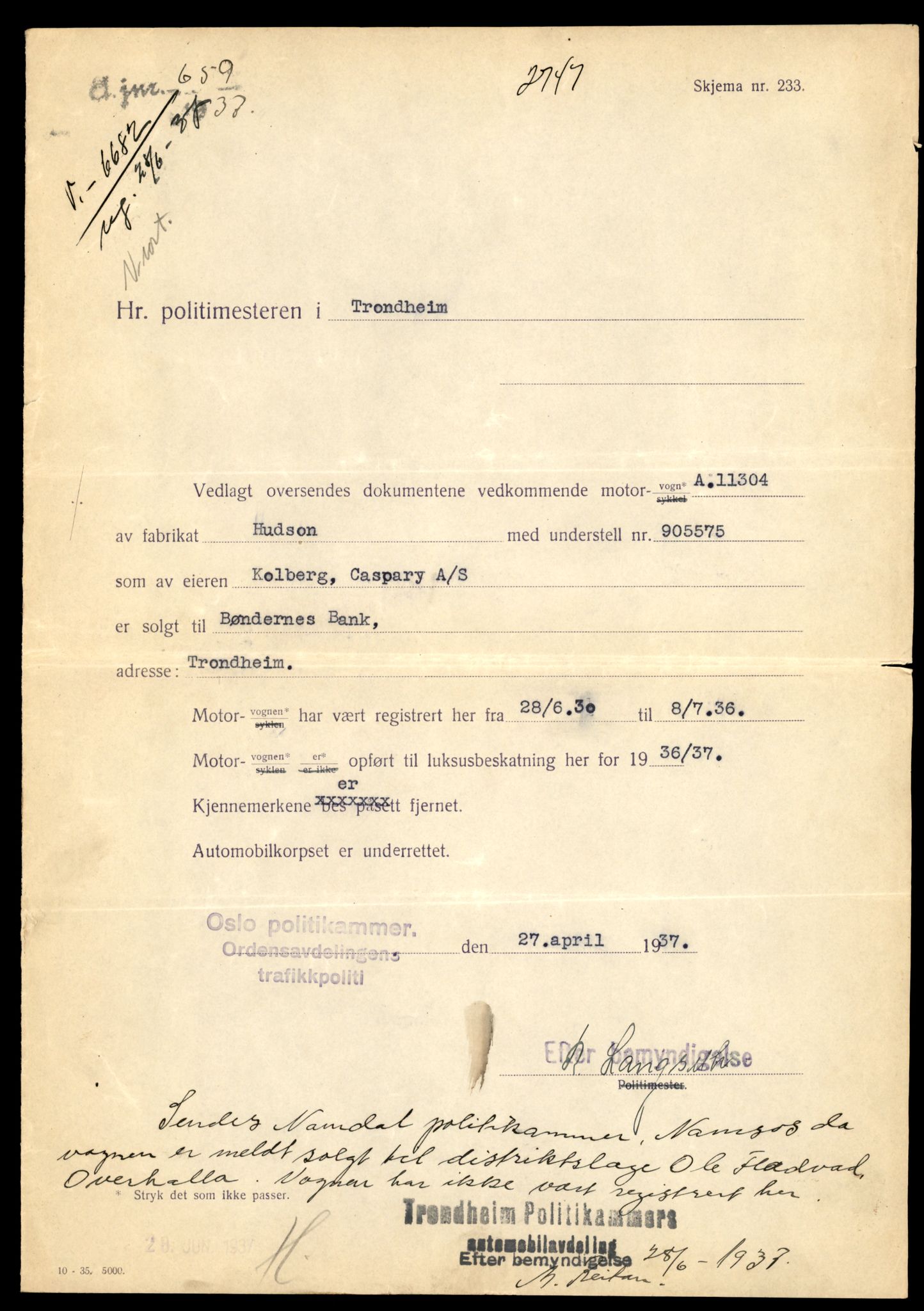 Møre og Romsdal vegkontor - Ålesund trafikkstasjon, AV/SAT-A-4099/F/Fe/L0022: Registreringskort for kjøretøy T 10584 - T 10694, 1927-1998, s. 1317