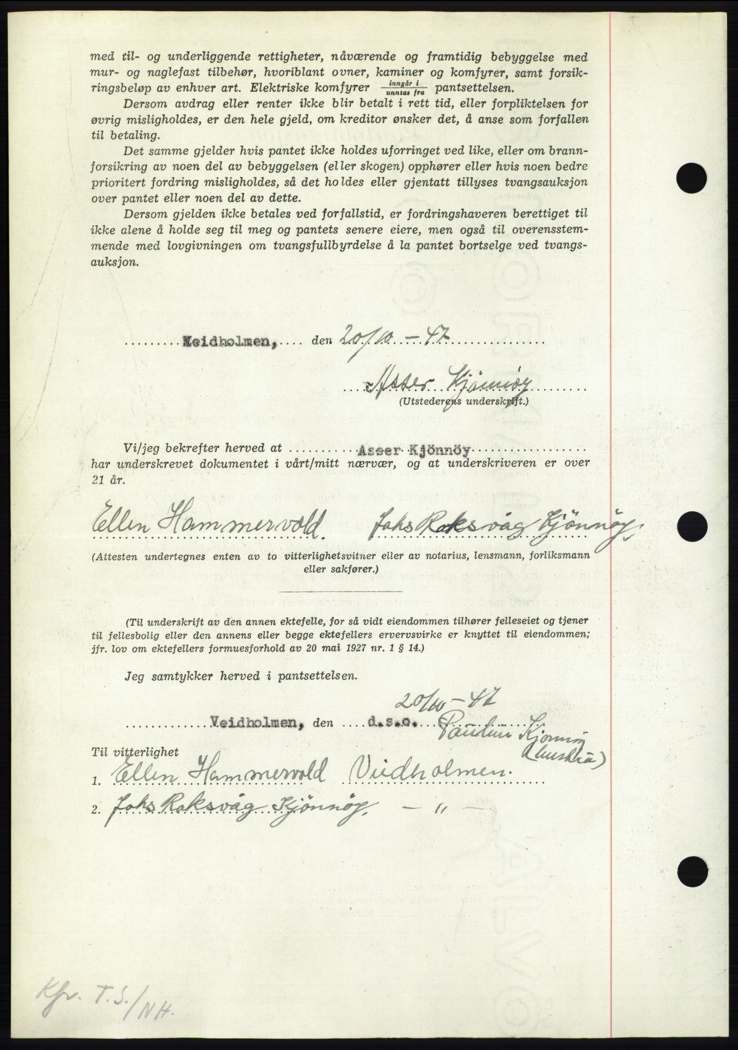 Nordmøre sorenskriveri, AV/SAT-A-4132/1/2/2Ca: Pantebok nr. B97, 1947-1948, Dagboknr: 2531/1947