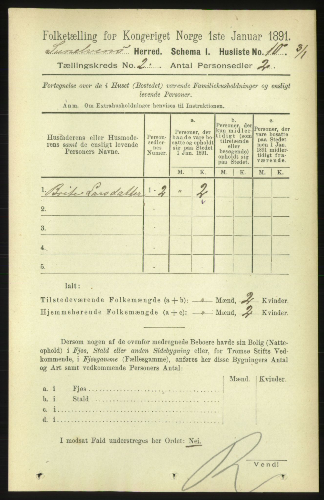 RA, Folketelling 1891 for 1523 Sunnylven herred, 1891, s. 360