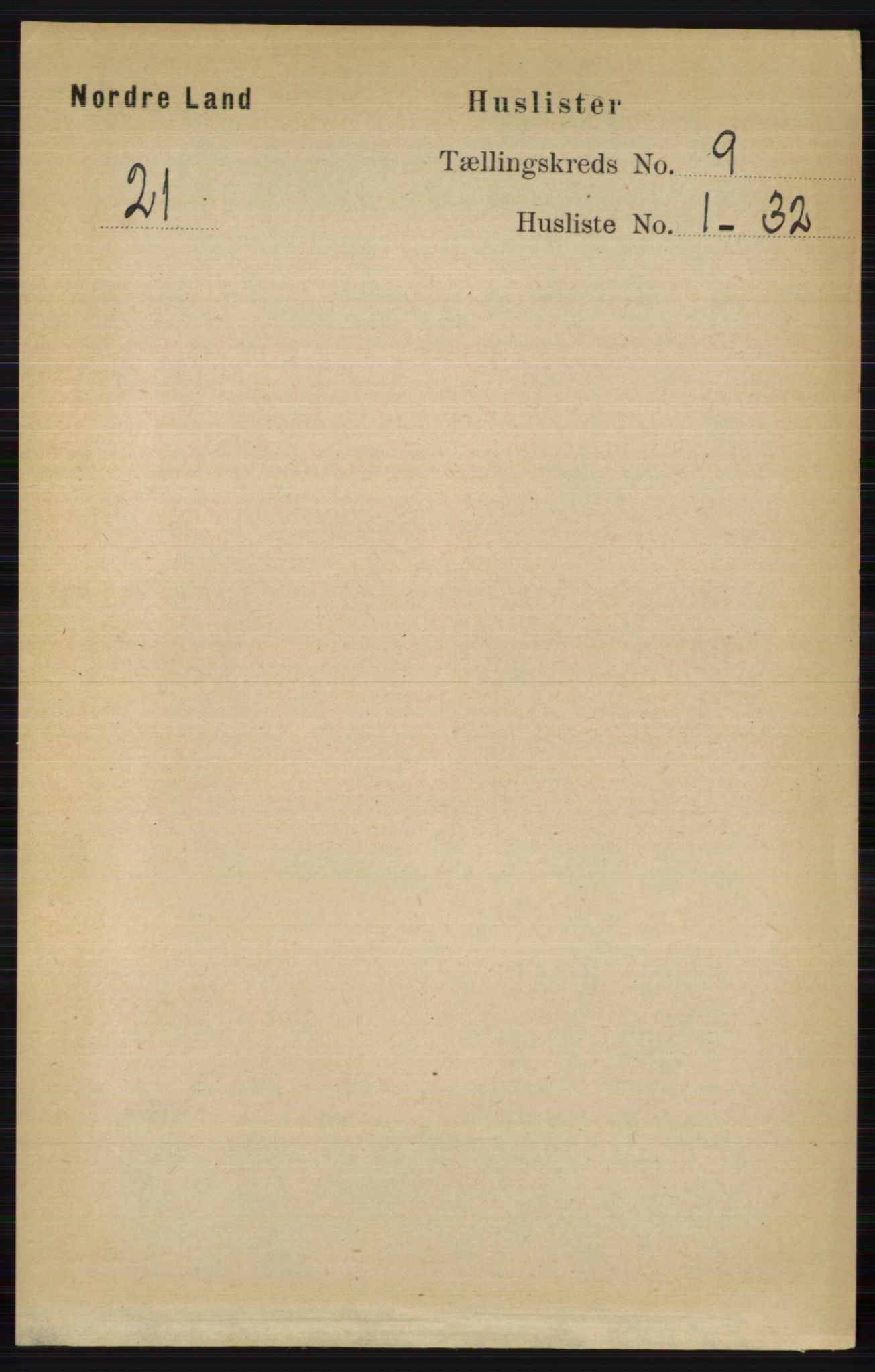 RA, Folketelling 1891 for 0538 Nordre Land herred, 1891, s. 2521