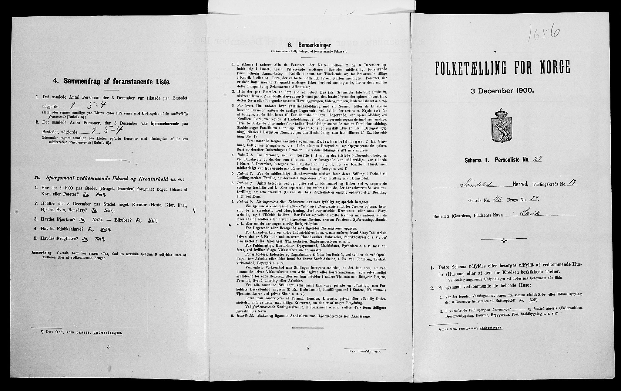 SAK, Folketelling 1900 for 0913 Søndeled herred, 1900, s. 1183