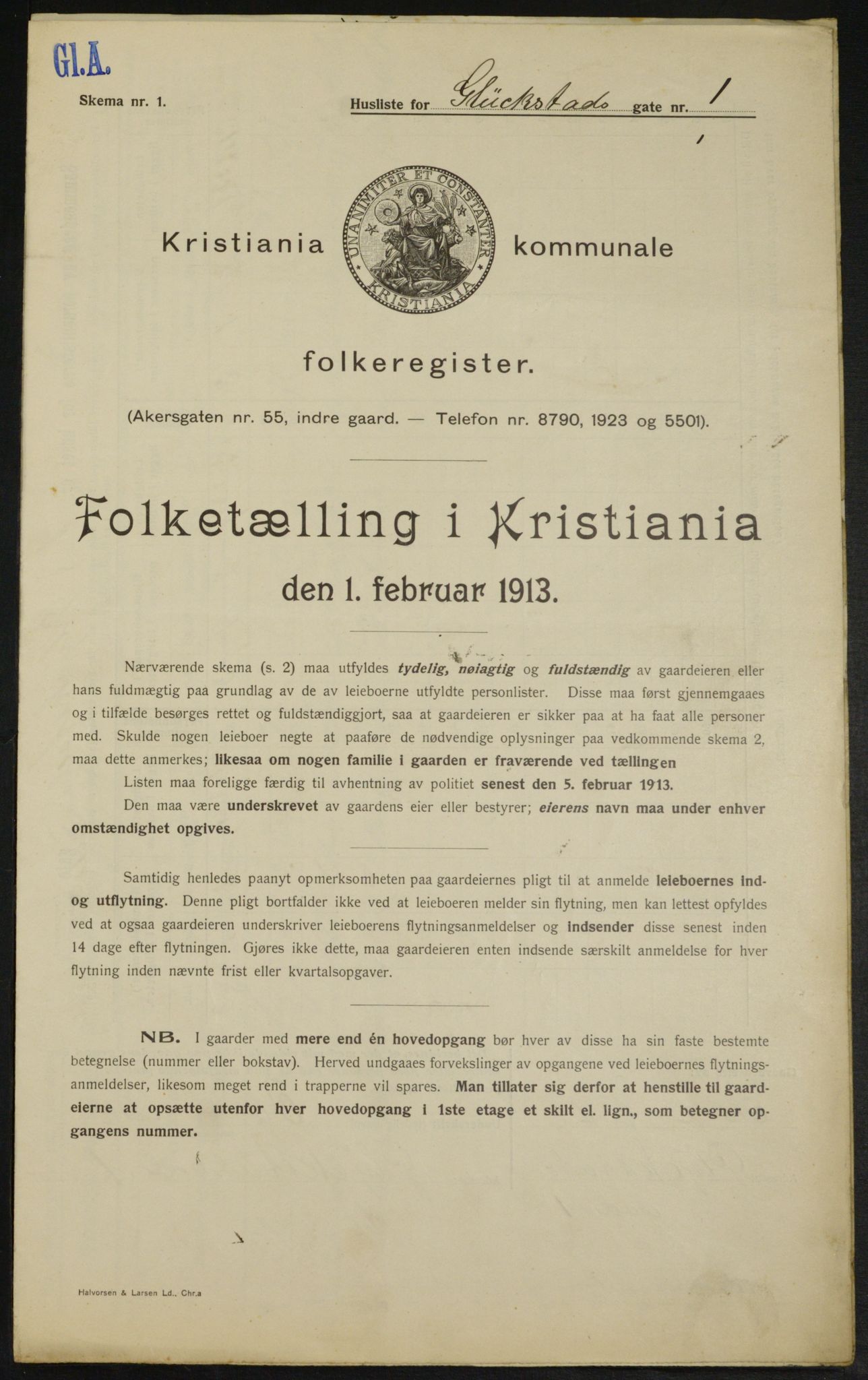 OBA, Kommunal folketelling 1.2.1913 for Kristiania, 1913, s. 29453