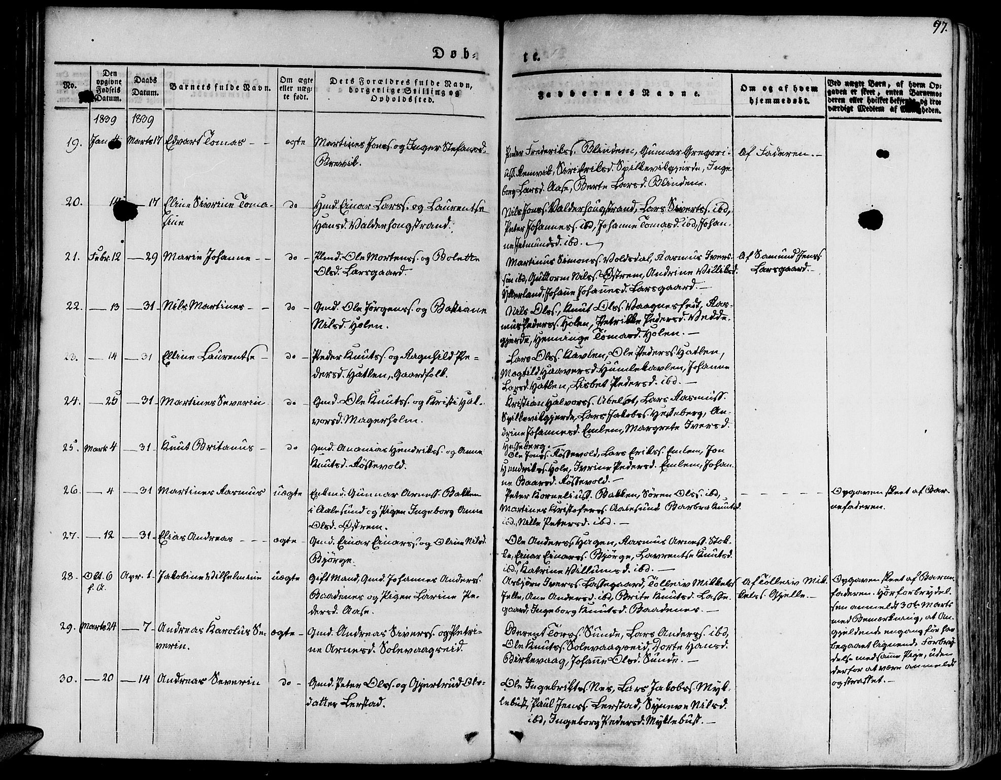 Ministerialprotokoller, klokkerbøker og fødselsregistre - Møre og Romsdal, AV/SAT-A-1454/528/L0395: Ministerialbok nr. 528A06, 1828-1839, s. 97