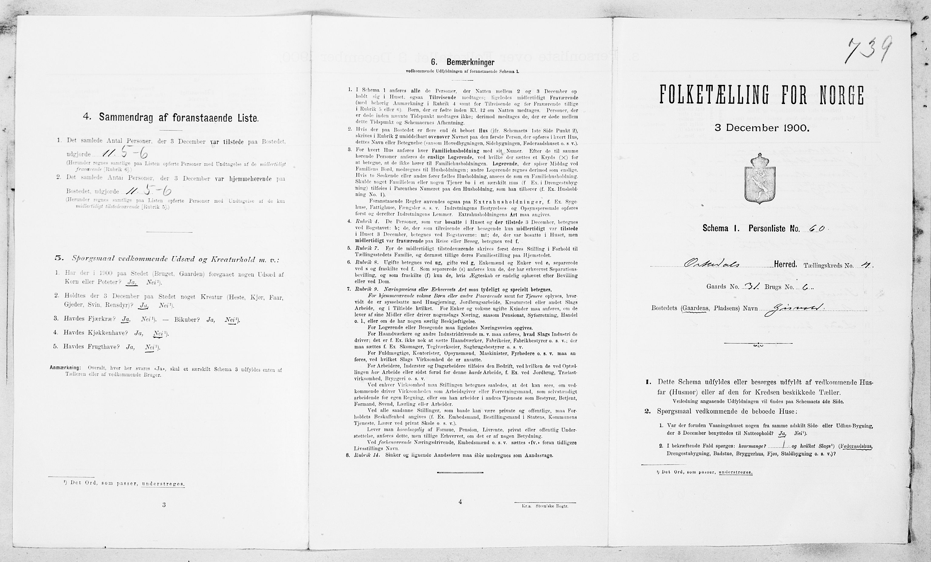 SAT, Folketelling 1900 for 1638 Orkdal herred, 1900, s. 759