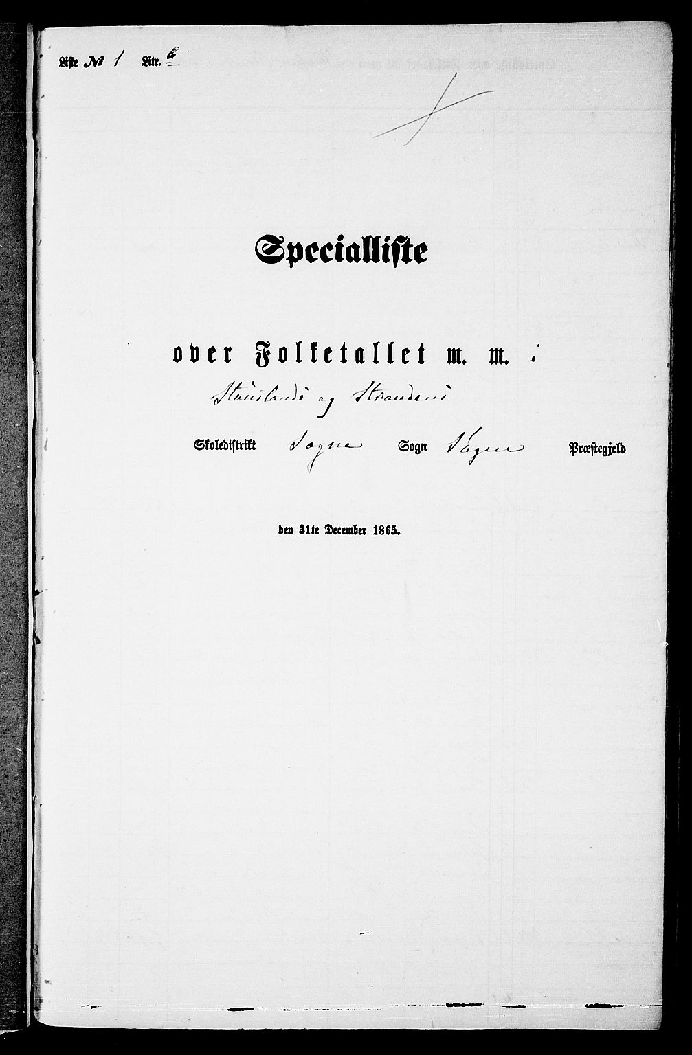 RA, Folketelling 1865 for 1018P Søgne prestegjeld, 1865, s. 28