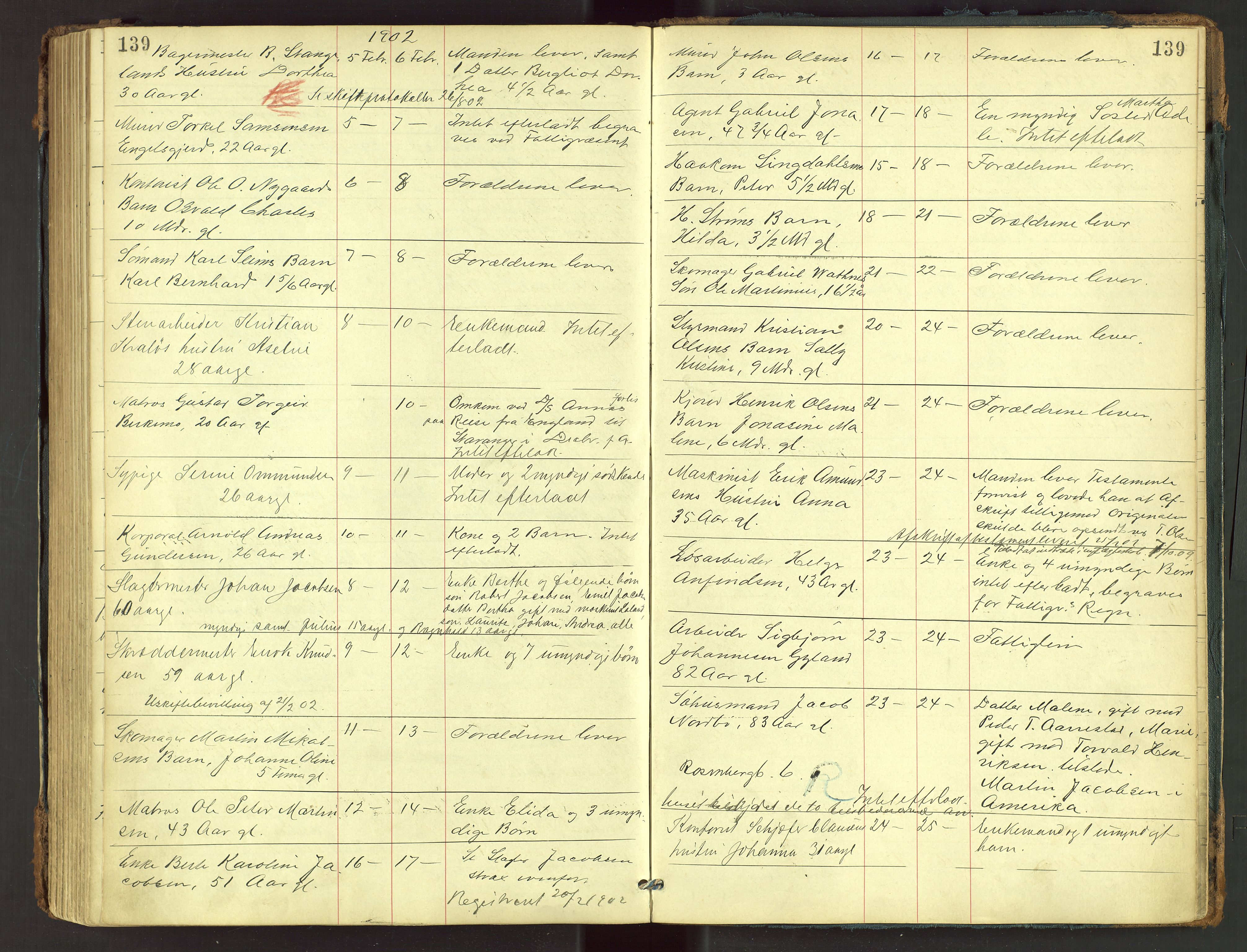Stavanger skifteforvalter, AV/SAST-A-101412/001/5/52/52B/L0002: Dødsfallsprotokoll, 1894-1902, s. 139
