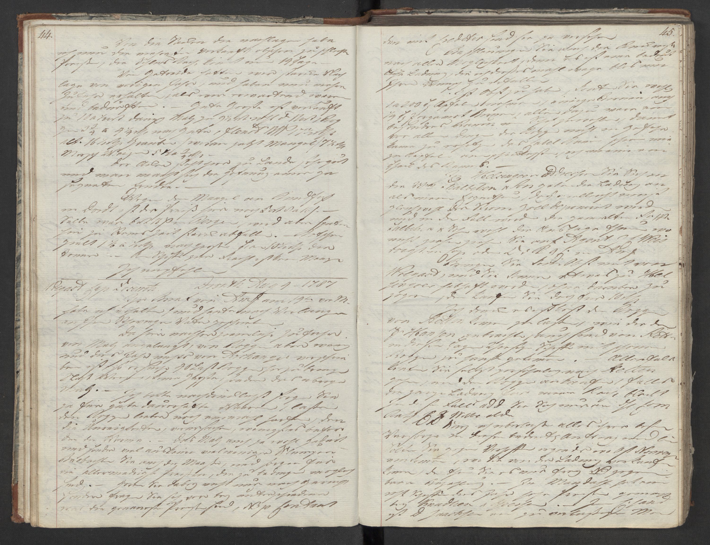 Hoë, Herman & Co, AV/SAT-PA-0280/11/L0007: Kopibok, utenriks, 1787-1791, s. 44-45