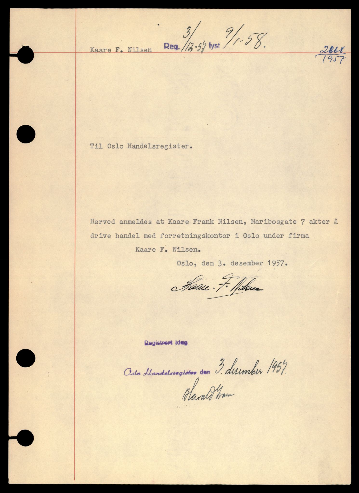 Oslo byfogd, Handelsregisteret, AV/SAT-A-10867/G/Gb/Gba/L0022: Enkeltmannsforetak, Ka-Kjek, 1944-1990