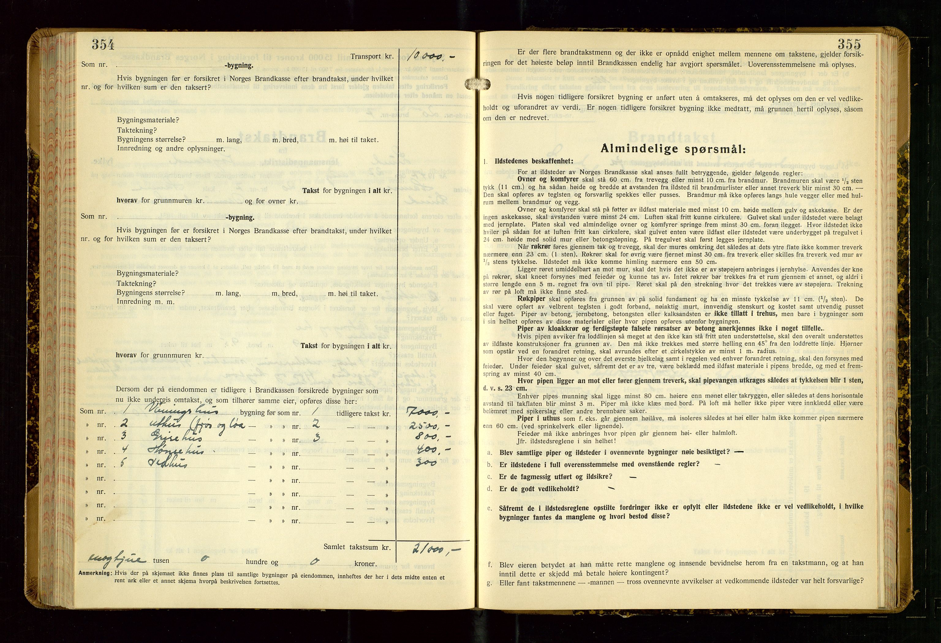 Lund lensmannskontor, AV/SAST-A-100303/Gob/L0006: "Brandtakstprotokoll", 1938-1951, s. 354-355