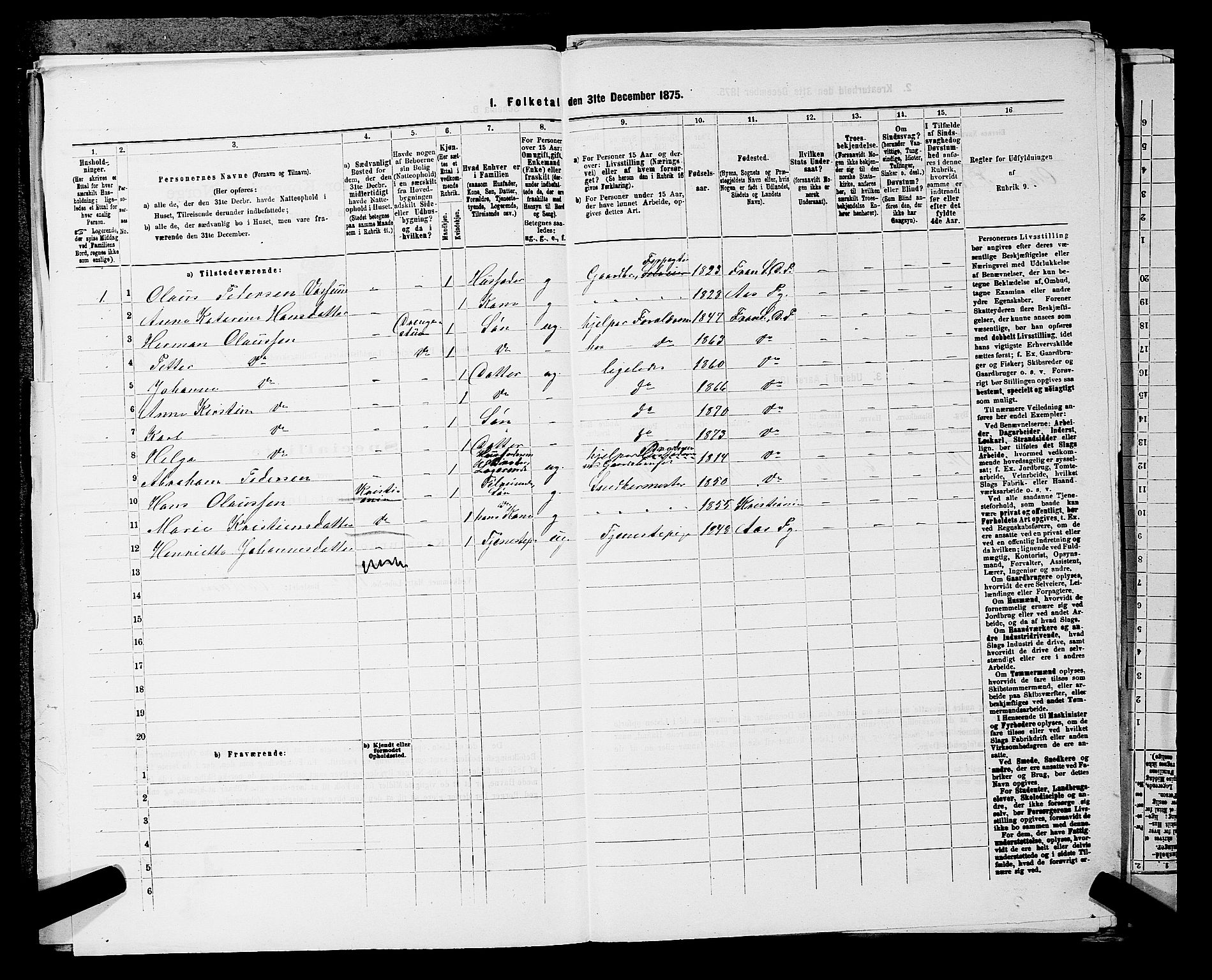 RA, Folketelling 1875 for 0215L Drøbak prestegjeld, Frogn sokn, 1875, s. 184