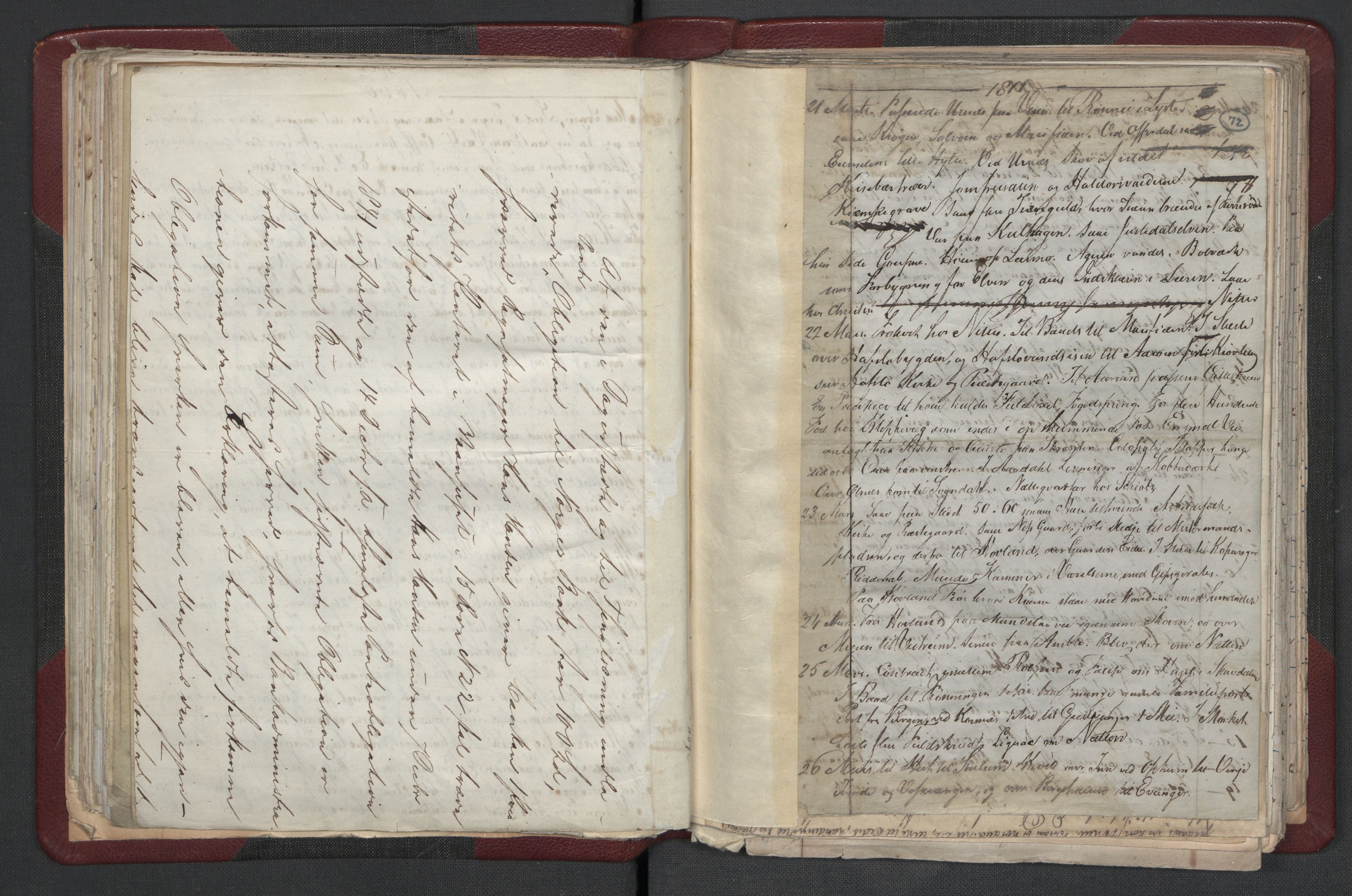 Meltzer, Fredrik, AV/RA-PA-0028/F/L0001: Dagbok for årene 1796-1808, 1811, 1817, 1796-1817, s. 71b-72a