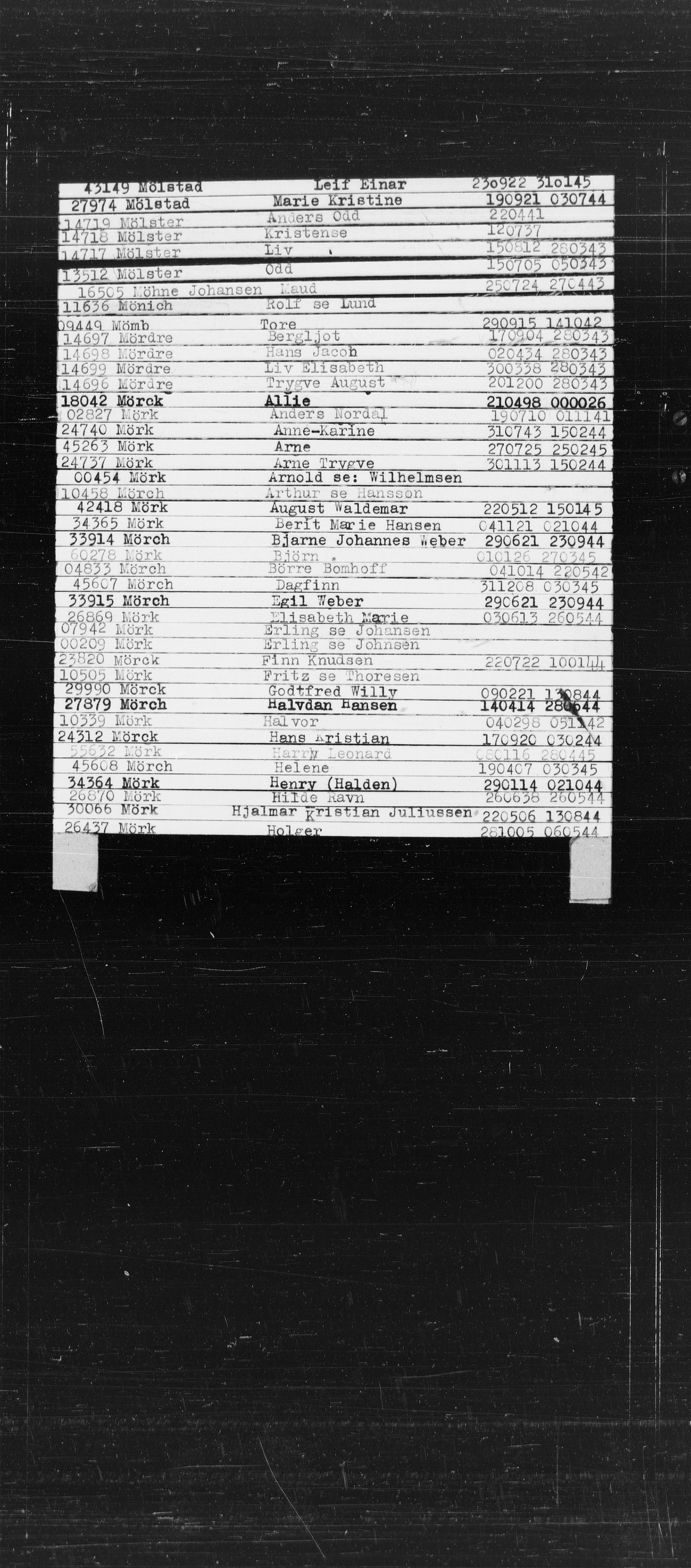 Den Kgl. Norske Legasjons Flyktningskontor, AV/RA-S-6753/V/Va/L0022: Kjesäterkartoteket.  Alfabetisk register, A-Å., 1940-1945, s. 601