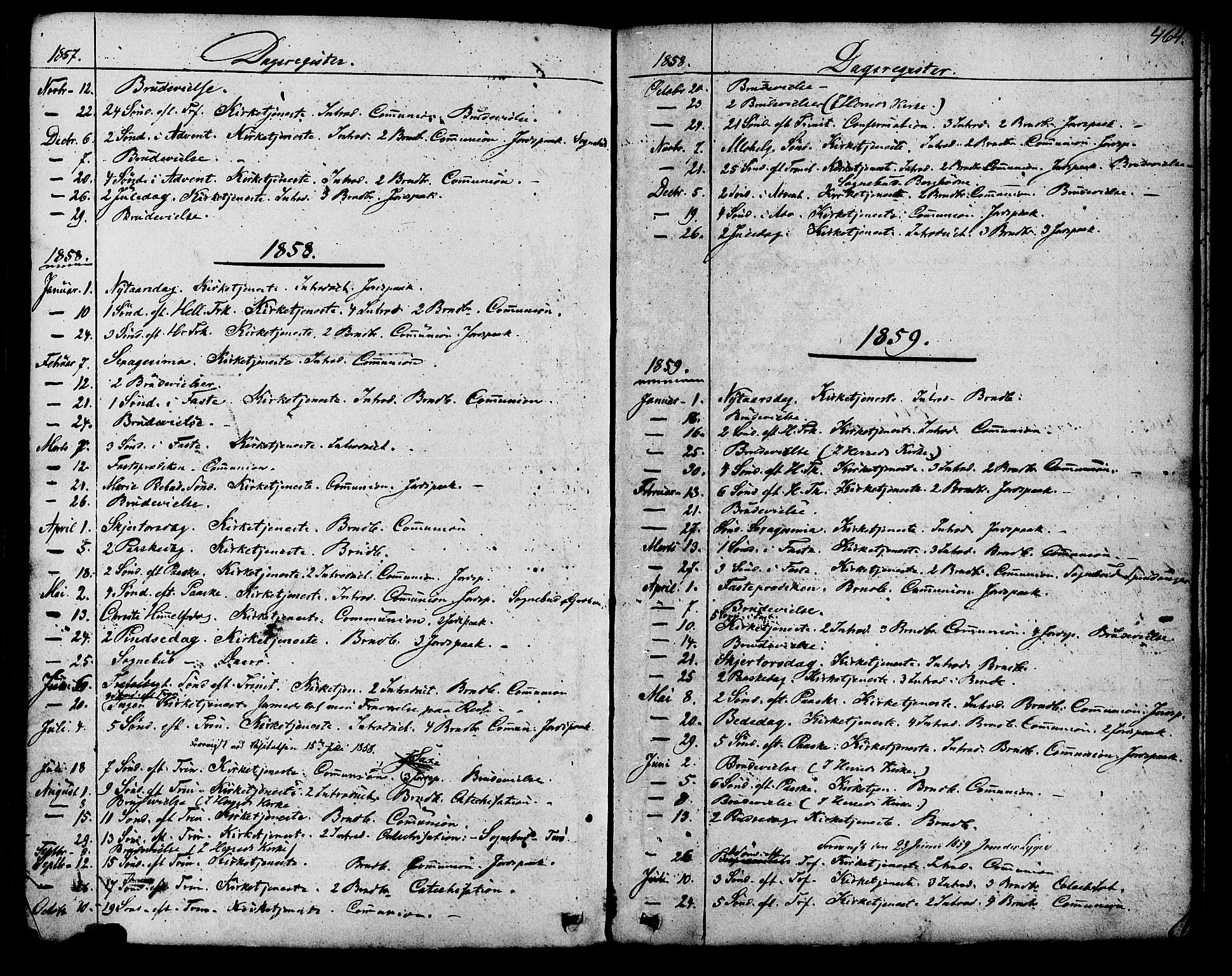 Herad sokneprestkontor, AV/SAK-1111-0018/F/Fa/Fab/L0004: Ministerialbok nr. A 4, 1853-1885, s. 464