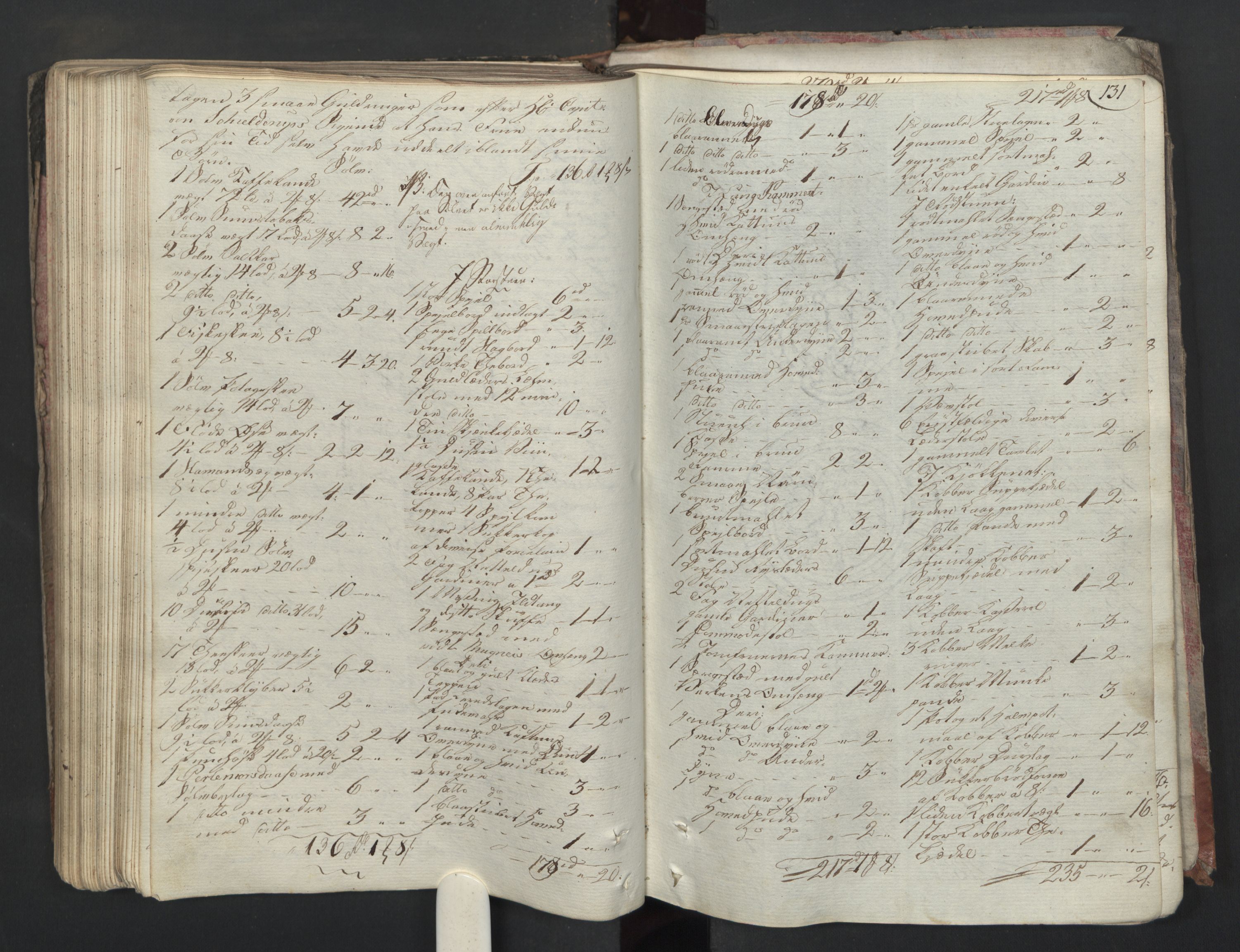 Forsvaret, Generalauditøren, AV/RA-RAFA-1772/F/Fj/Fjc/L0009: Skifteprotokol for det søndenfjeldske inf. reg.s nationale batailloner, 1789-1807, s. 130b-131a