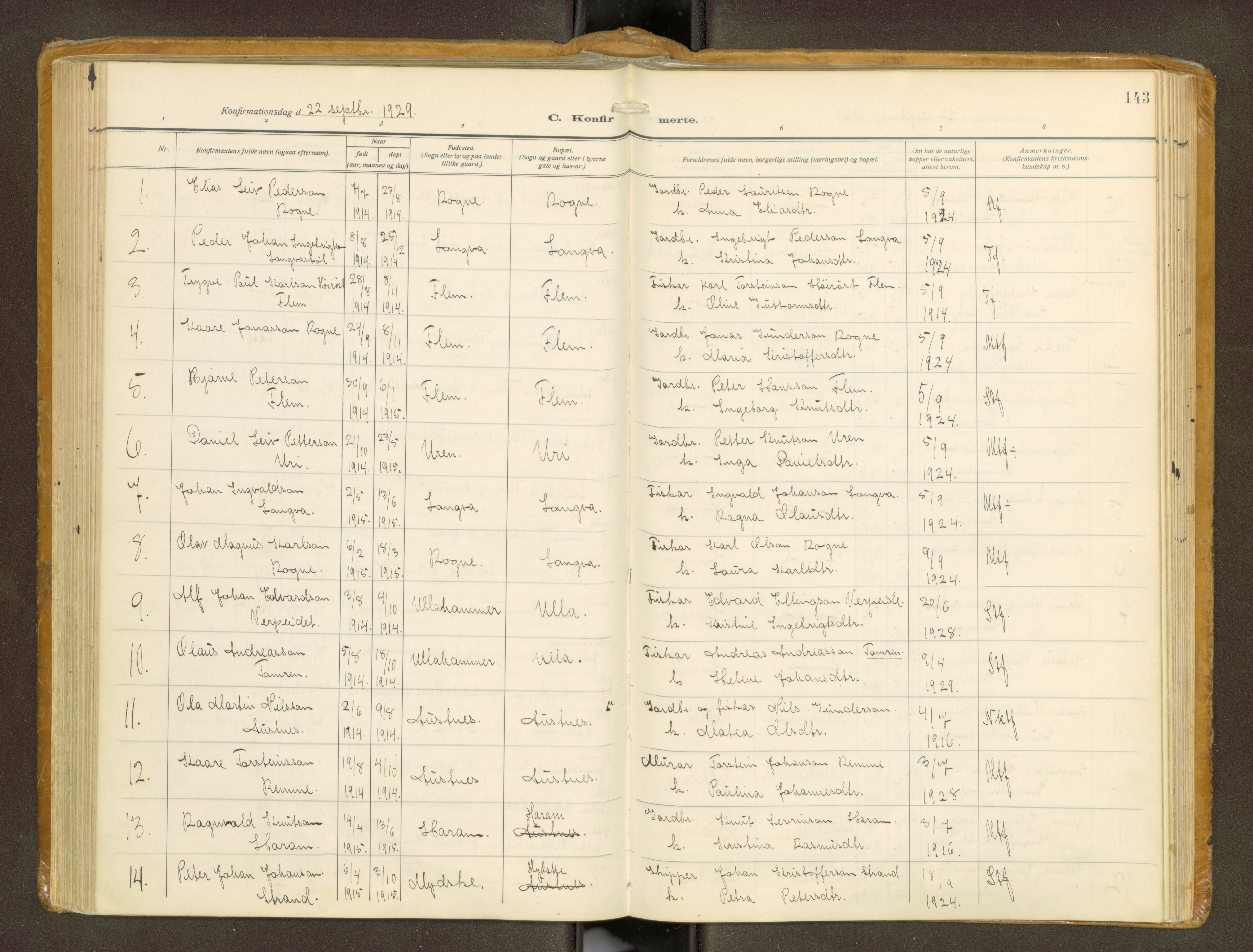 Ministerialprotokoller, klokkerbøker og fødselsregistre - Møre og Romsdal, AV/SAT-A-1454/536/L0518: Ministerialbok nr. 536A--, 1914-1931, s. 143