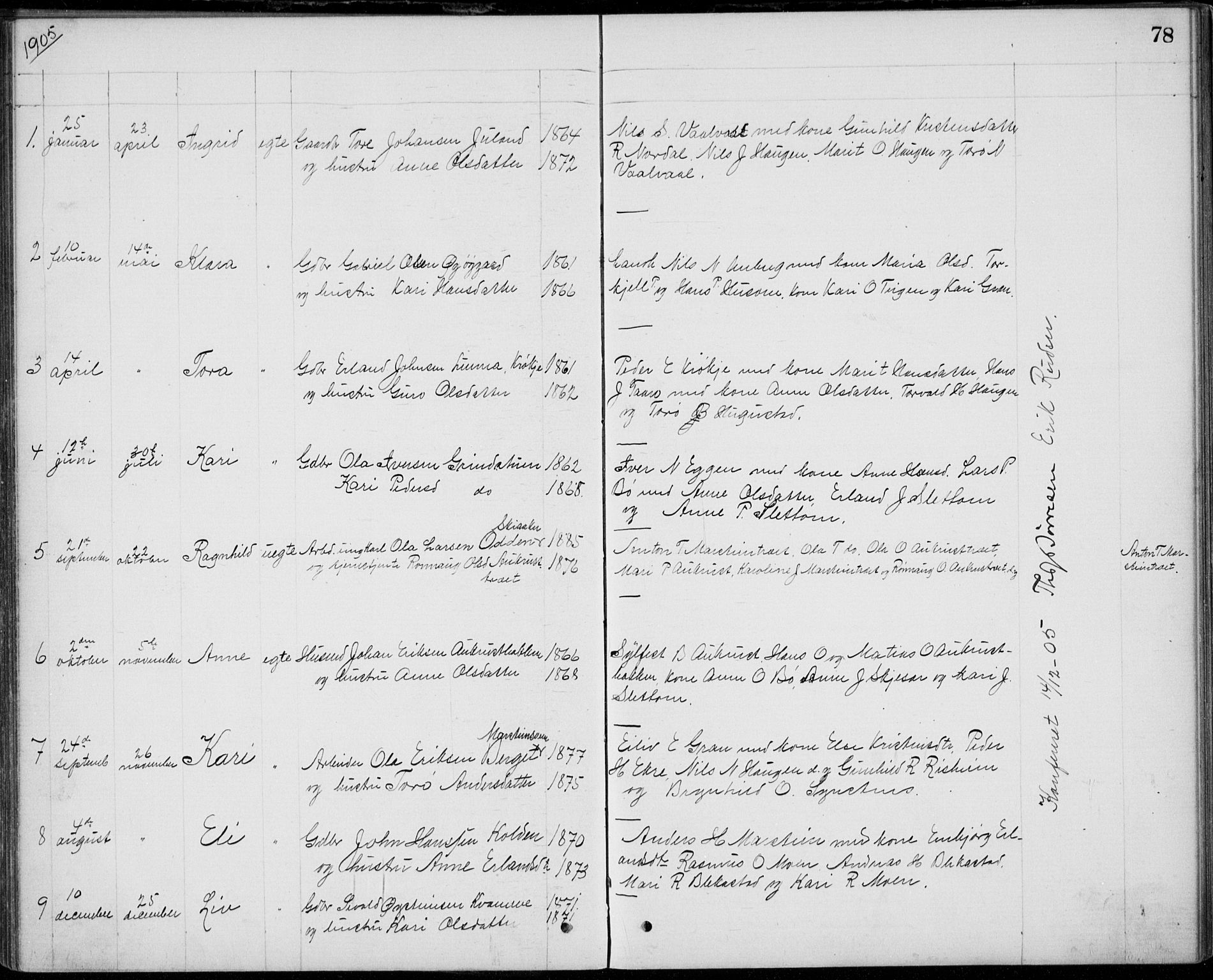 Lom prestekontor, AV/SAH-PREST-070/L/L0013: Klokkerbok nr. 13, 1874-1938, s. 78