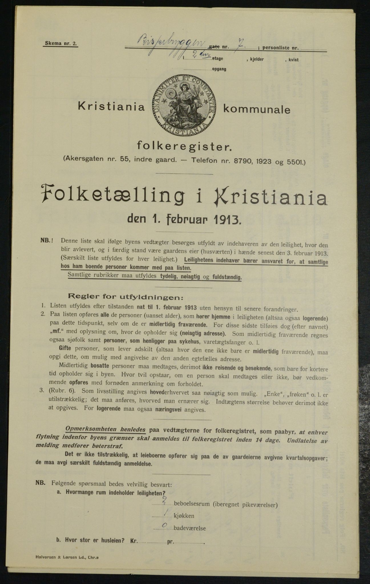 OBA, Kommunal folketelling 1.2.1913 for Kristiania, 1913, s. 5197