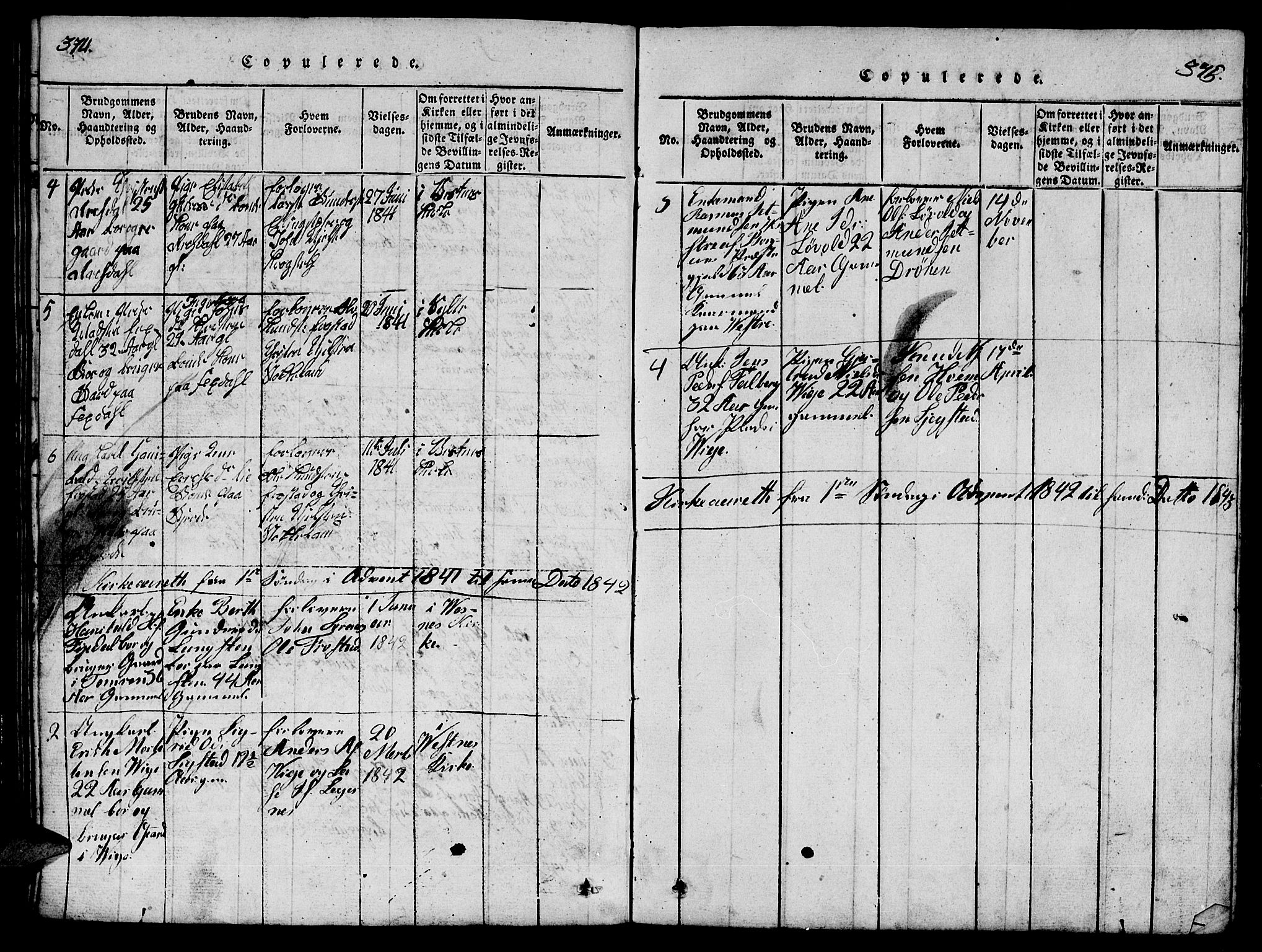 Ministerialprotokoller, klokkerbøker og fødselsregistre - Møre og Romsdal, AV/SAT-A-1454/539/L0535: Klokkerbok nr. 539C01, 1818-1842, s. 374-375