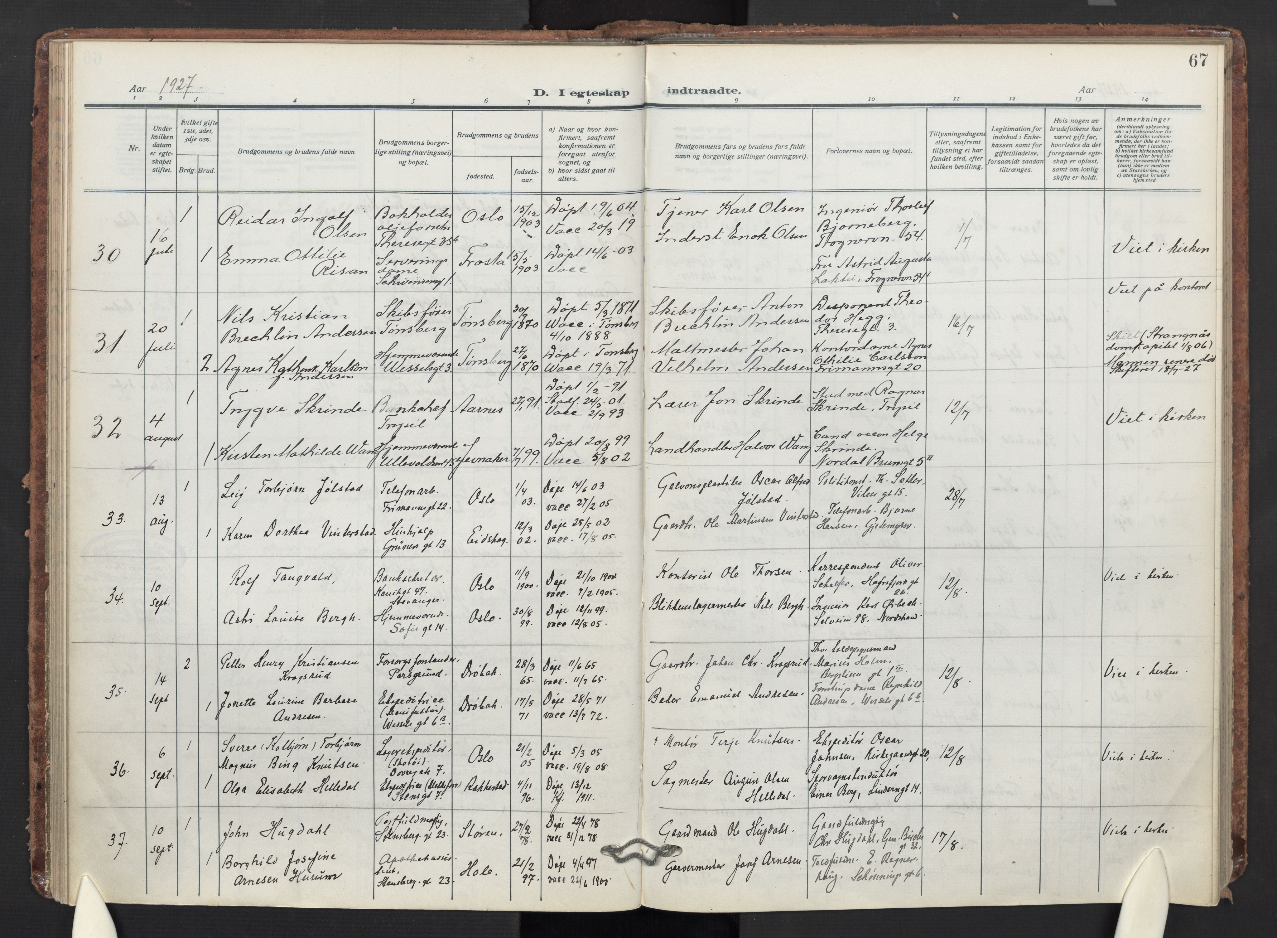 Markus prestekontor Kirkebøker, AV/SAO-A-10830/F/L0003: Ministerialbok nr. 3, 1917-1942, s. 67