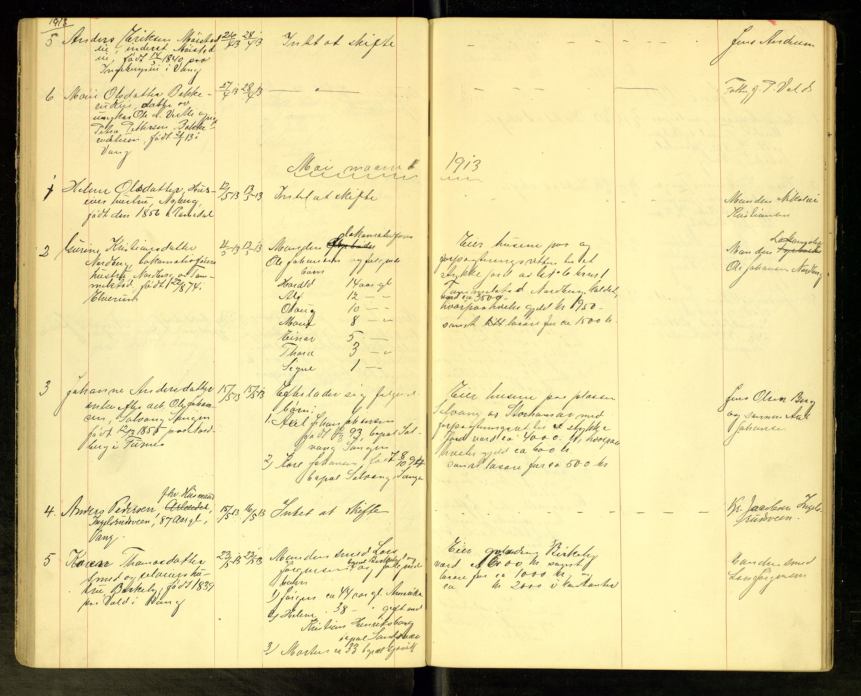 Vang, Hedmark, lensmannskontor, AV/SAH-LHV-018/H/Ha/L0006: Dødsfallsprotokoll, 1908-1915