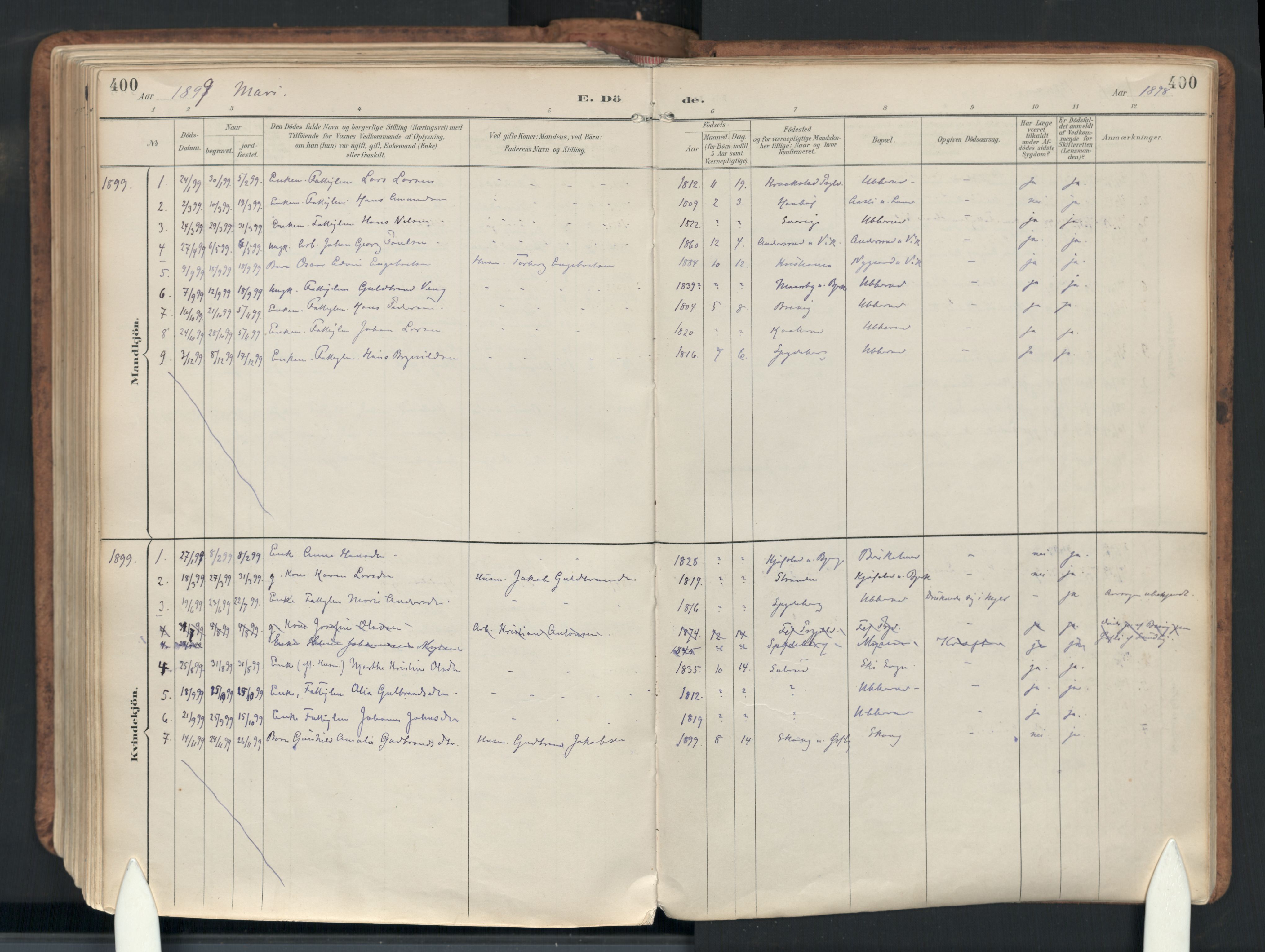 Enebakk prestekontor Kirkebøker, AV/SAO-A-10171c/F/Fb/L0002: Ministerialbok nr. II 2, 1891-1959, s. 400