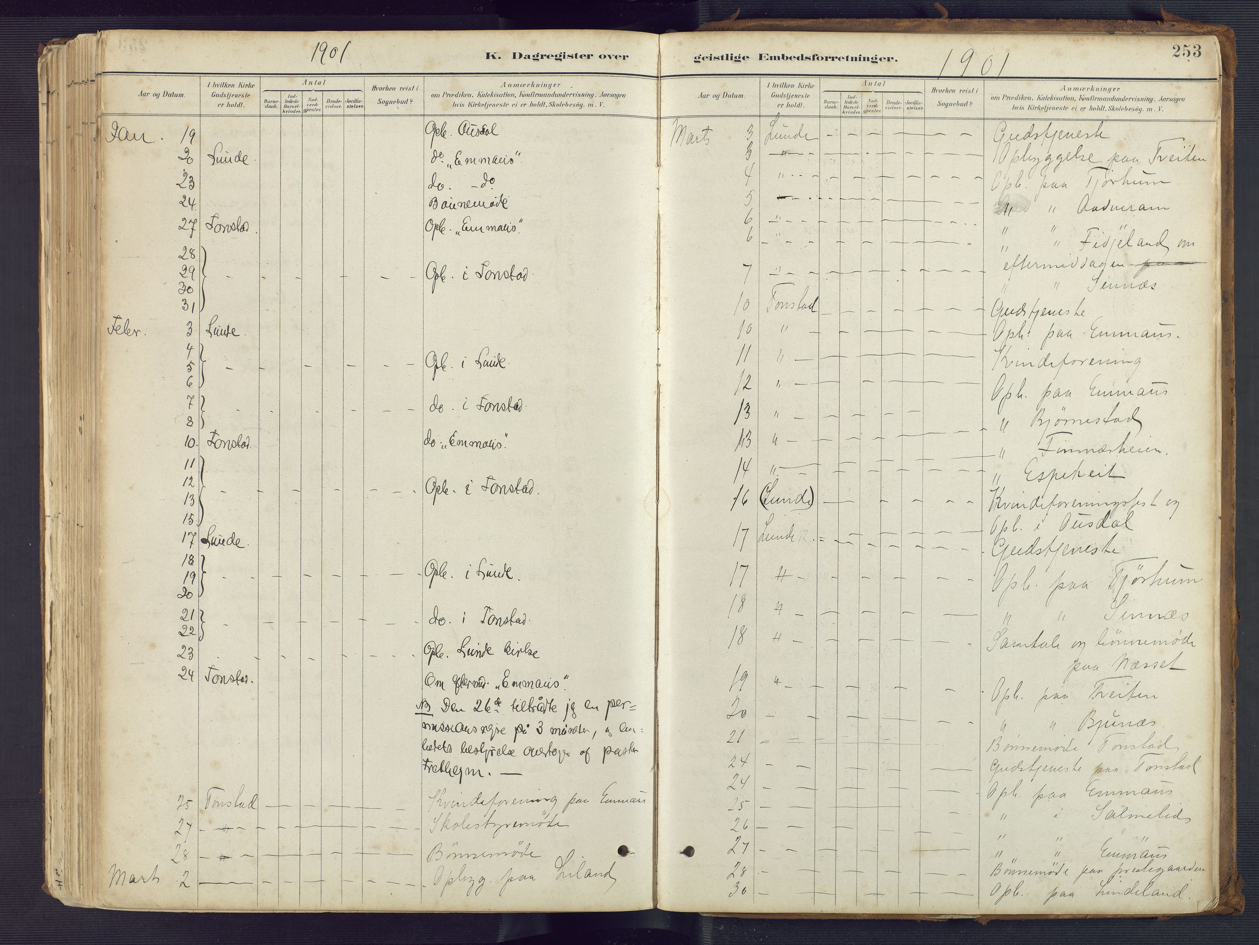 Sirdal sokneprestkontor, AV/SAK-1111-0036/F/Fa/Fab/L0004: Ministerialbok nr. A 4, 1887-1919, s. 253