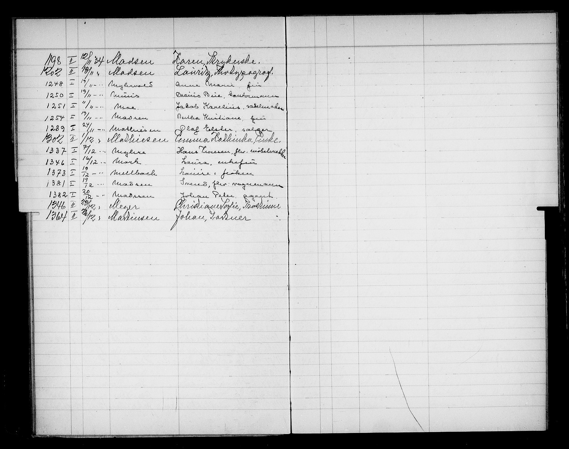 Oslo skifterett, AV/SAO-A-10383/F/Fa/Faa/L0034: Navneregister, 1934