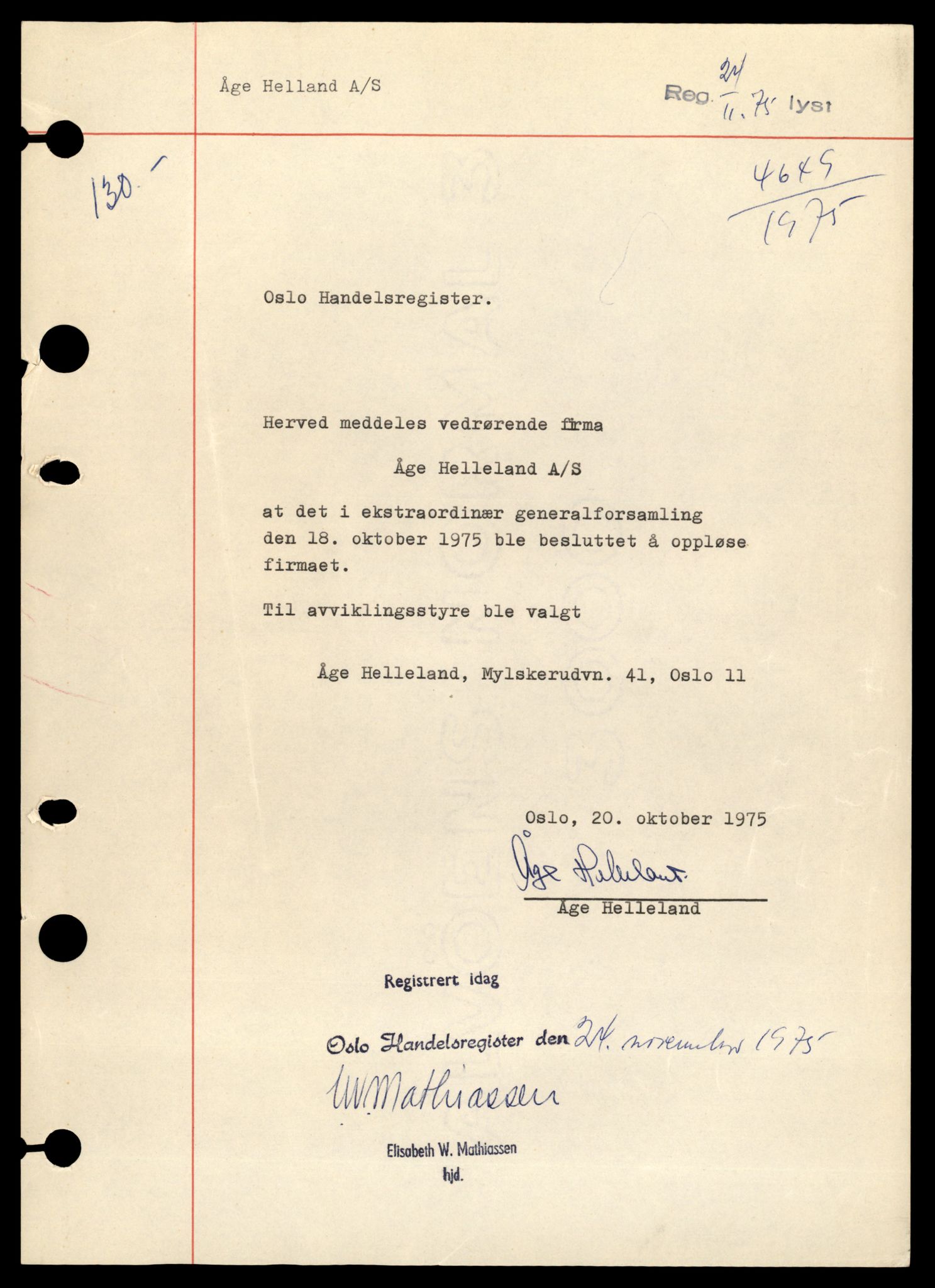 Oslo byfogd, Handelsregisteret, AV/SAT-A-10867/G/Gb/Gbb/L0016: Registreringsmeldinger, A-E, 1976, s. 3