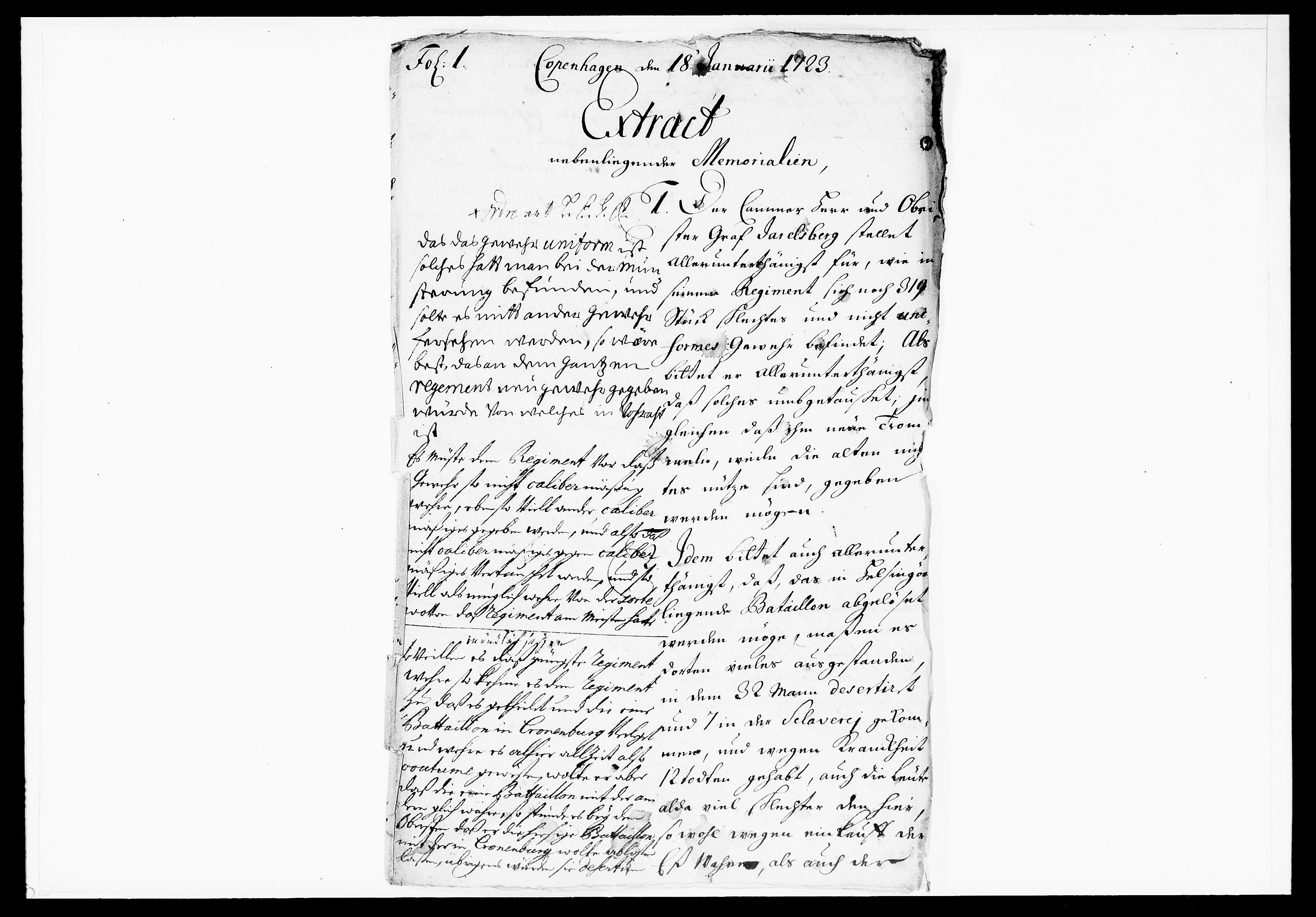 Krigskollegiet, Krigskancelliet, DRA/A-0006/-/1069-1071: Refererede sager, 1723, s. 8
