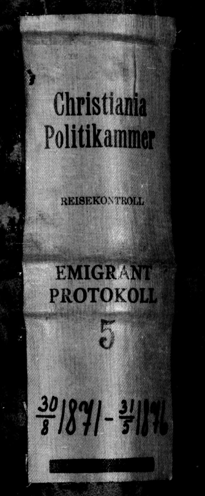 Oslo politidistrikt, SAO/A-10085/E/Ee/Eef/L0005: Emigrantprotokoll, 1871-1876