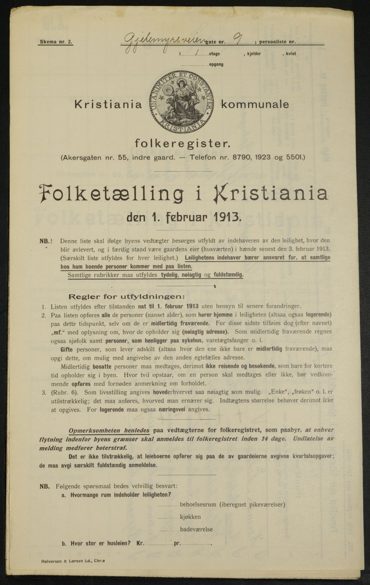 OBA, Kommunal folketelling 1.2.1913 for Kristiania, 1913, s. 28860