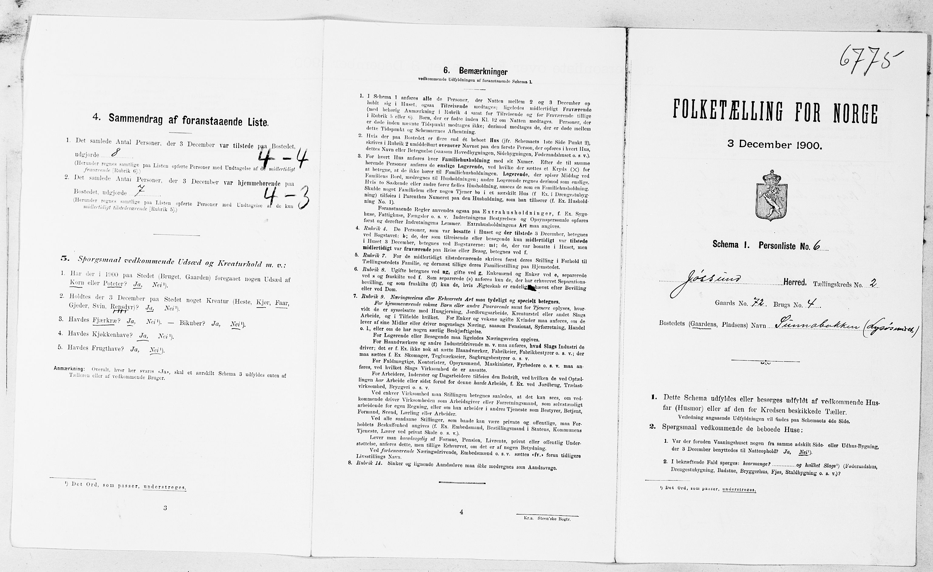 SAT, Folketelling 1900 for 1629 Jøssund herred, 1900, s. 249