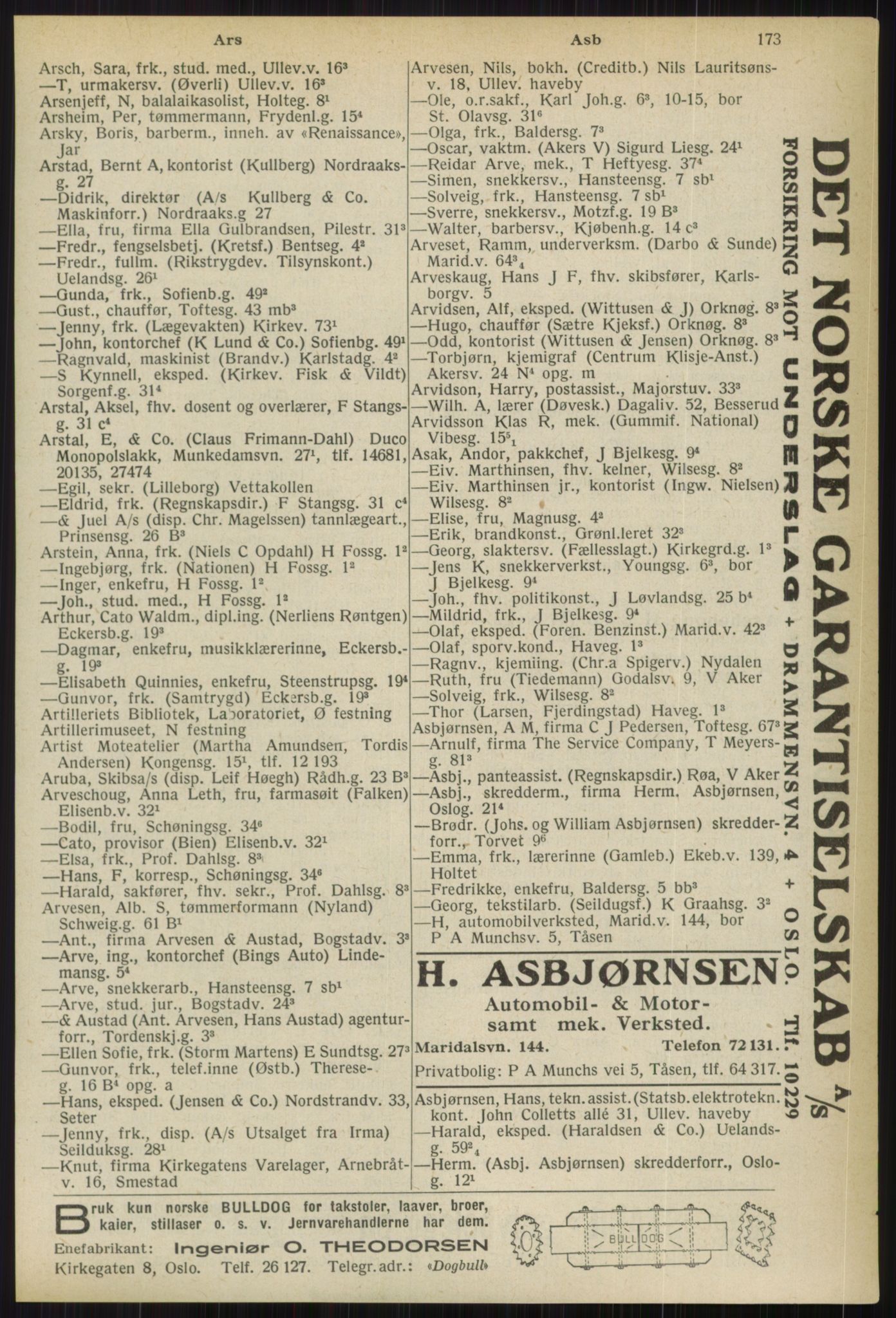Kristiania/Oslo adressebok, PUBL/-, 1936, s. 173