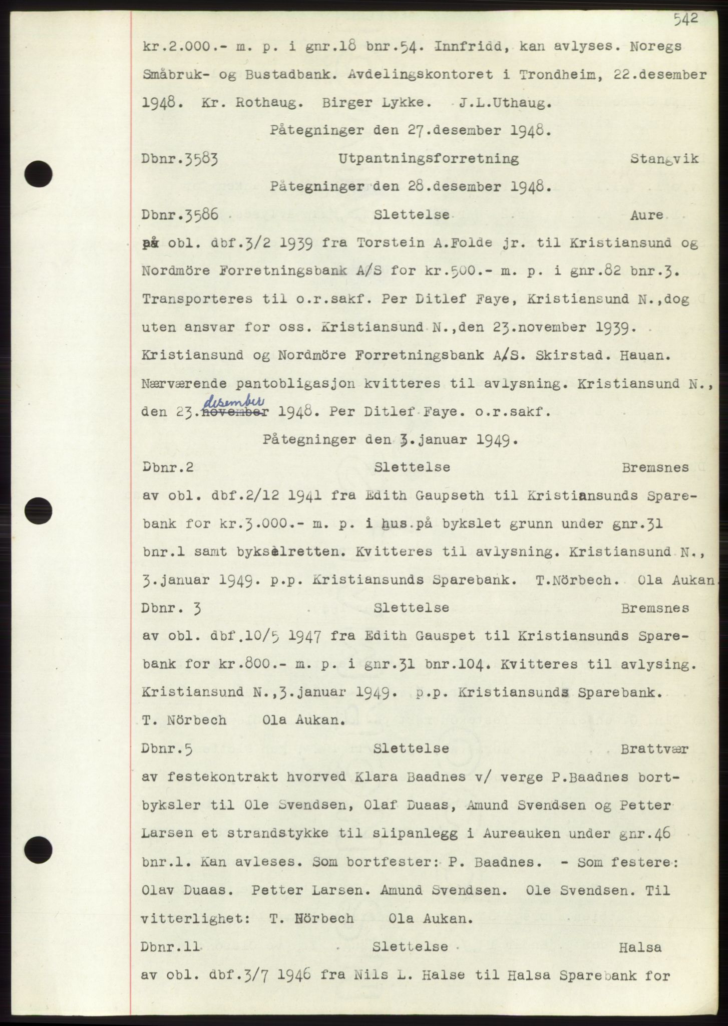 Nordmøre sorenskriveri, SAT/A-4132/1/2/2Ca: Pantebok nr. C82b, 1946-1951, Dagboknr: 2/1948
