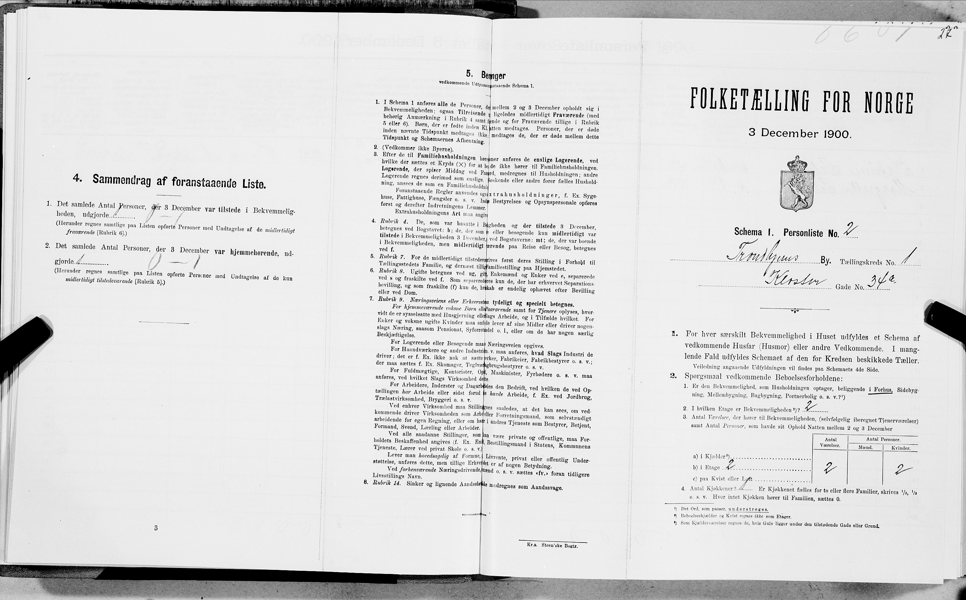SAT, Folketelling 1900 for 1601 Trondheim kjøpstad, 1900, s. 197