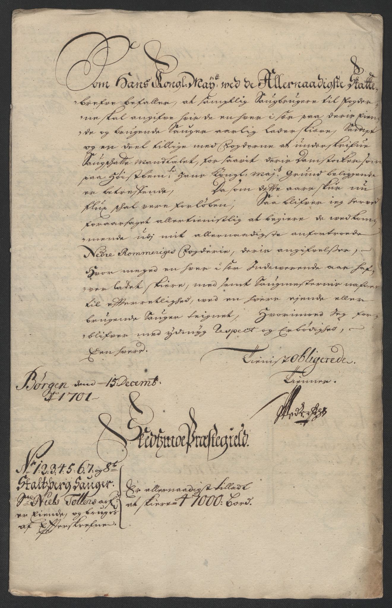 Rentekammeret inntil 1814, Reviderte regnskaper, Fogderegnskap, AV/RA-EA-4092/R11/L0584: Fogderegnskap Nedre Romerike, 1701, s. 177