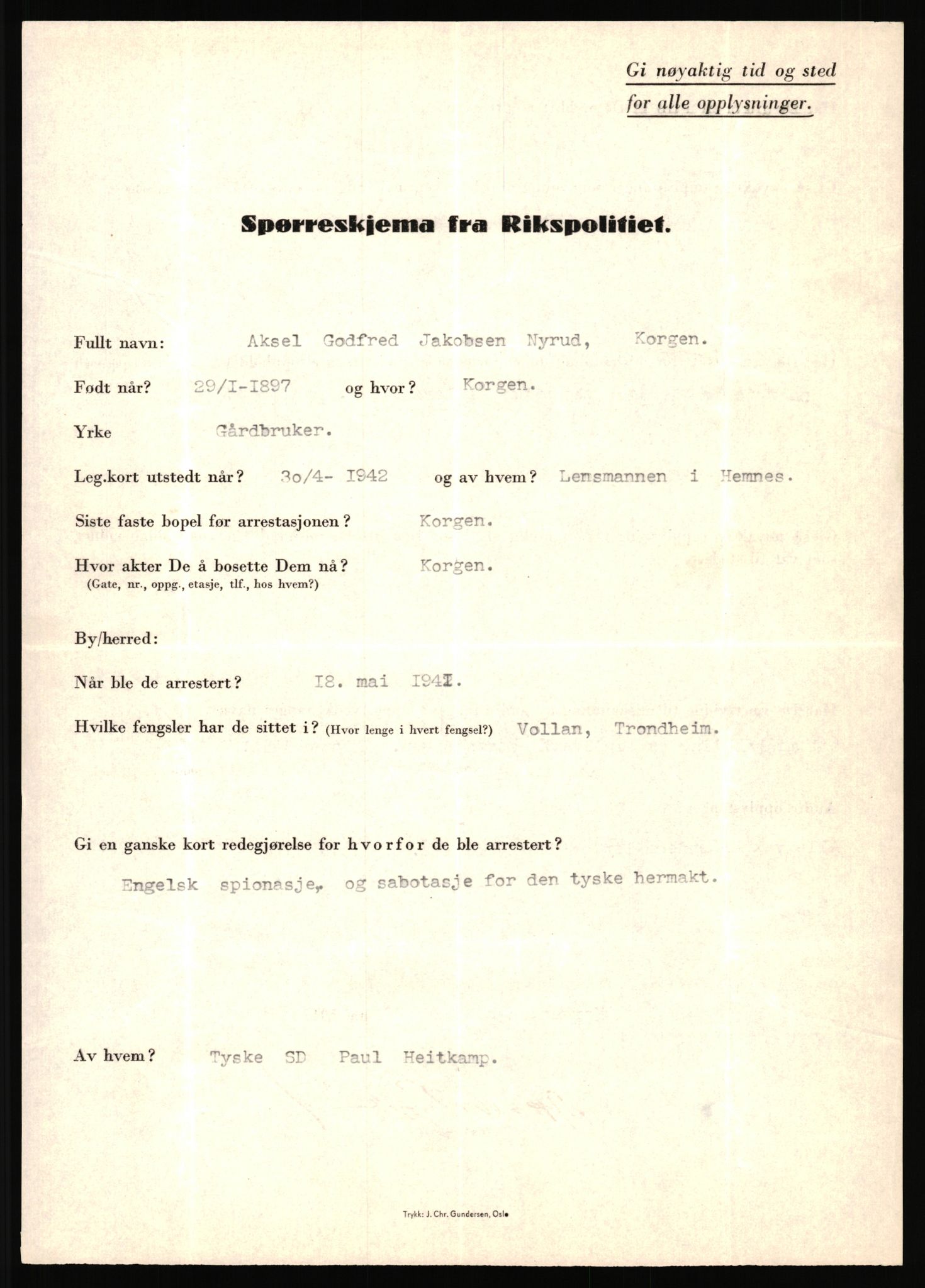 Rikspolitisjefen, AV/RA-S-1560/L/L0013: Noss, Eirik - Petrussen, Sigurd, 1940-1945, s. 115
