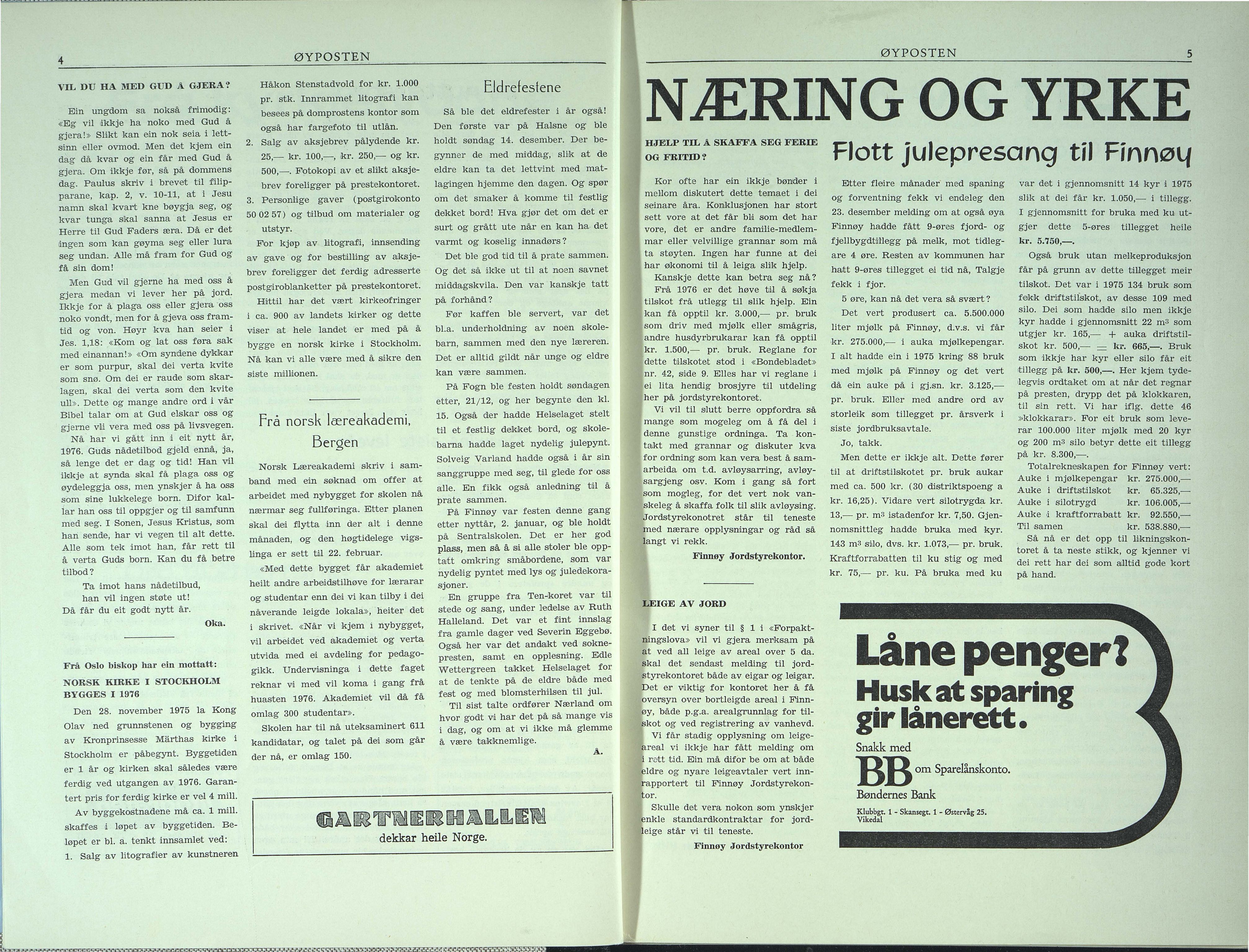 , Finnøy kommune, Øyposten, 1976, 1976