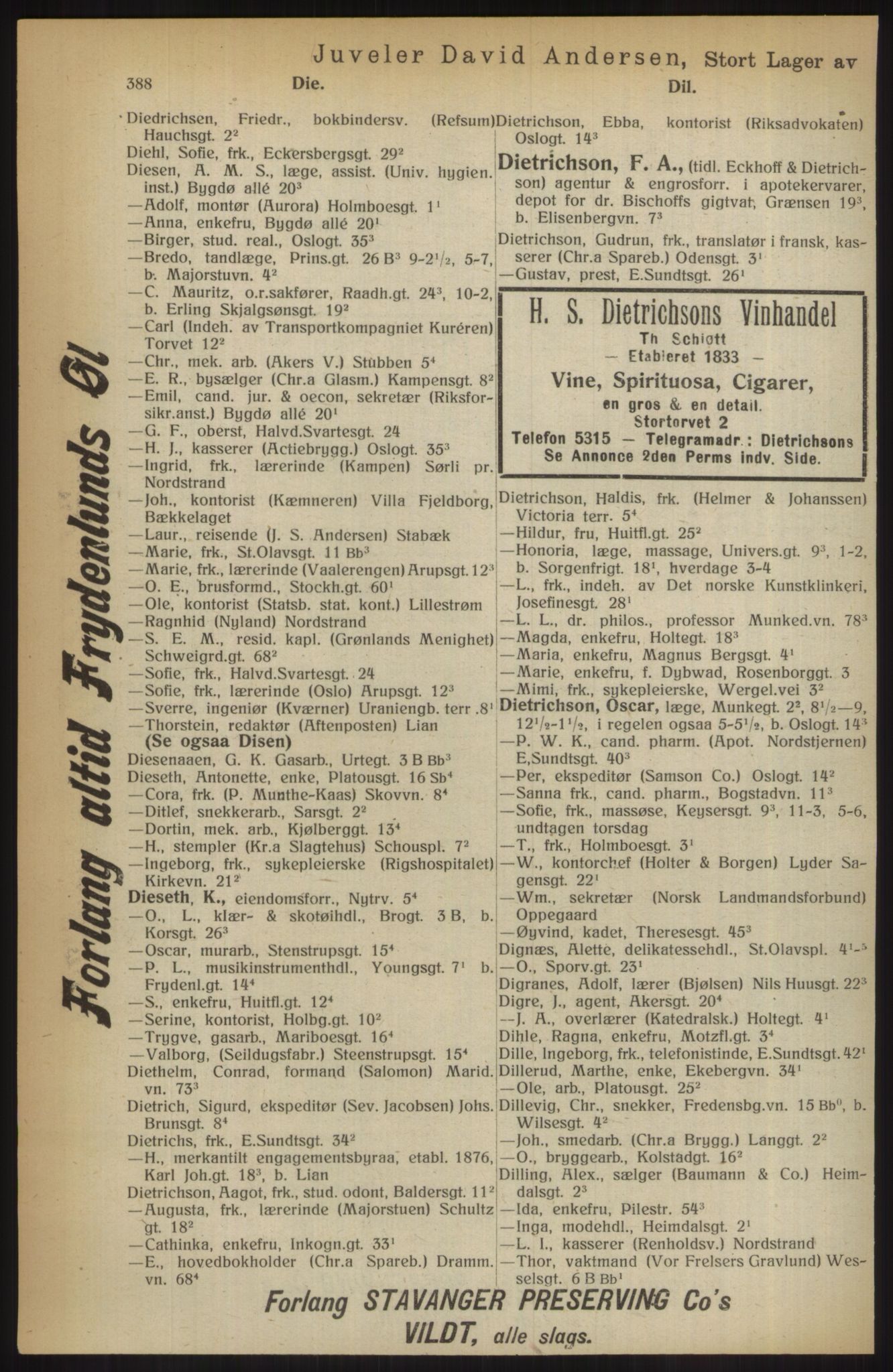 Kristiania/Oslo adressebok, PUBL/-, 1914, s. 388