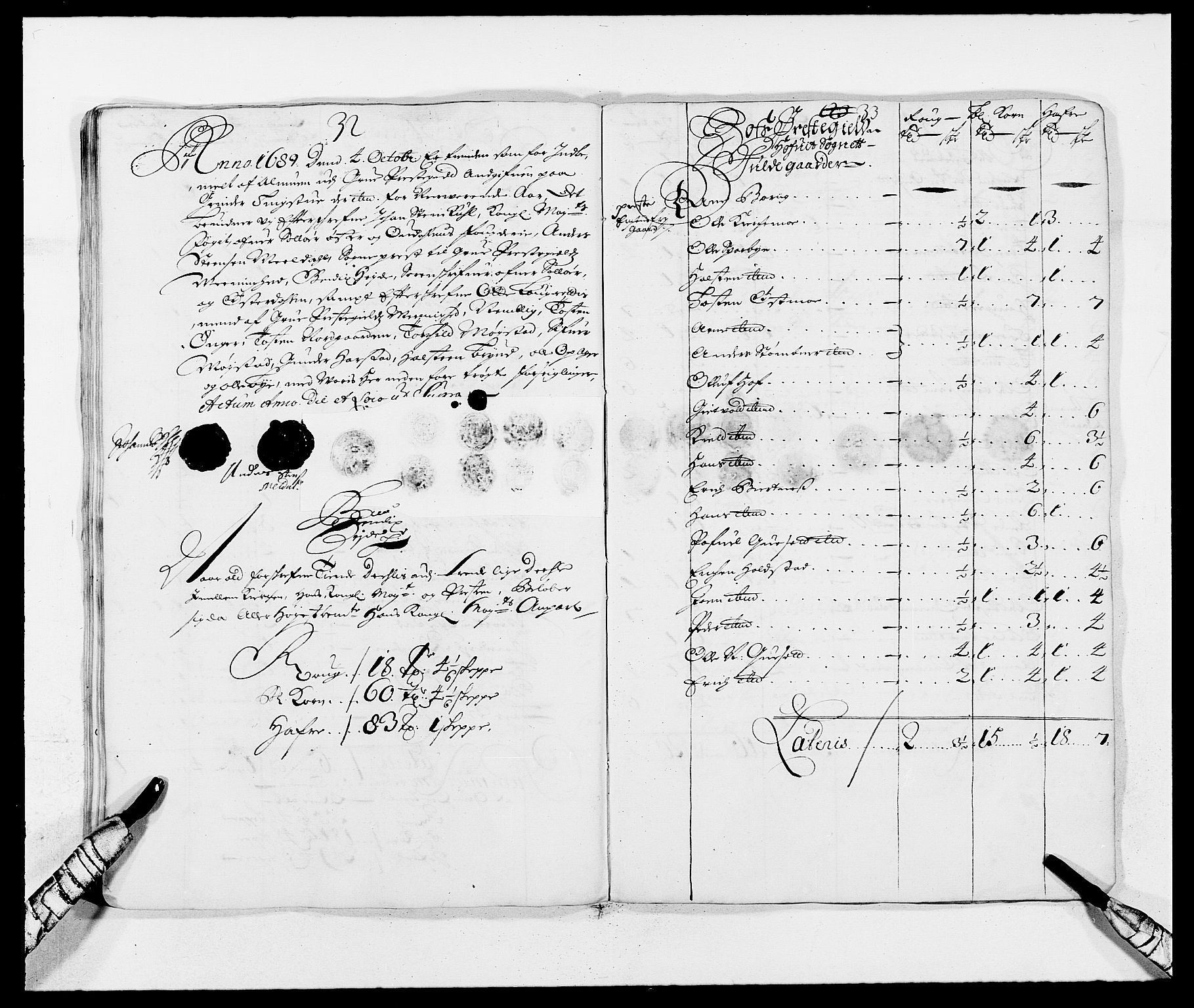 Rentekammeret inntil 1814, Reviderte regnskaper, Fogderegnskap, AV/RA-EA-4092/R13/L0827: Fogderegnskap Solør, Odal og Østerdal, 1689, s. 197